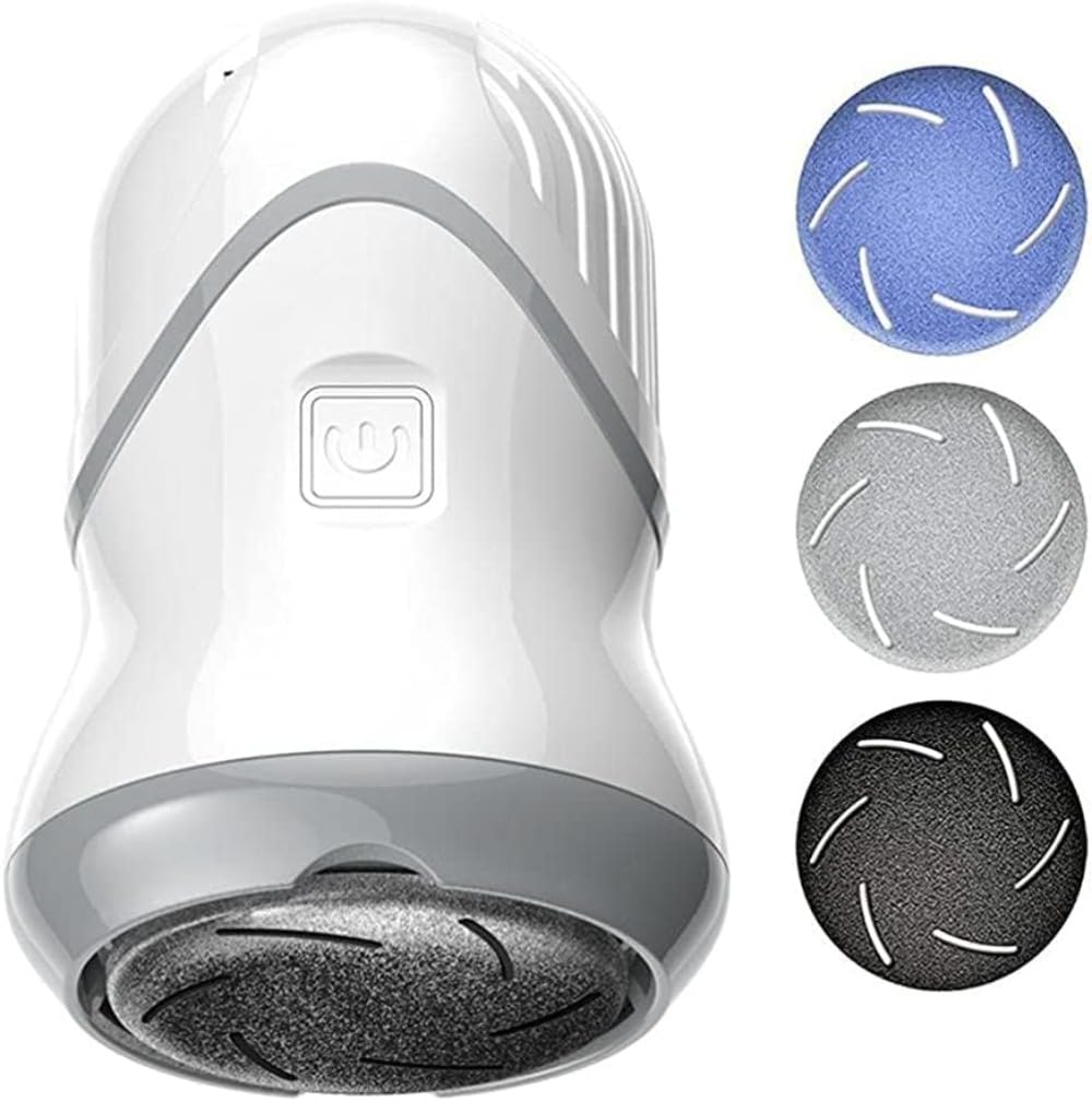 電動角質リムーバー 電気フットグラインダー 足磨き USB充電式 3つの研削ヘッド 2段階スピード 真空電..