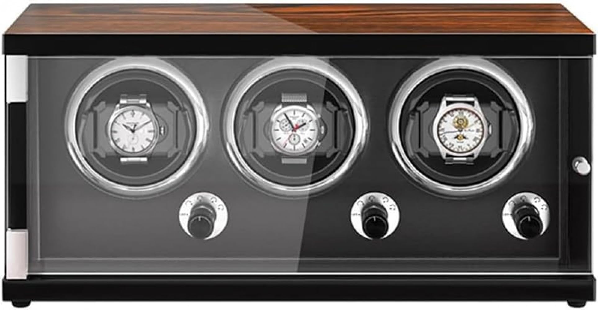 ワインディングマシーン ウォッチワインダー 腕時計自動巻き器 柔軟な時計枕高級木製ピアノ調塗装鏡面..