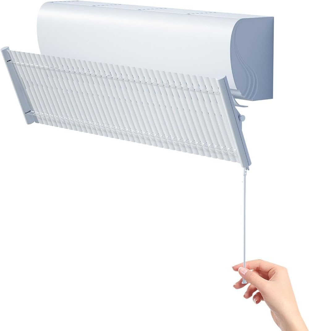 エアコン 風よけ ブラインド式 冷房暖房通用壁掛け式 風向き調整板風向きを上下左右に調整可 風の直撃防止 風向調整 結露防止 循環送風 調節竿付き 壁掛け式 軽量 節電 冷房 暖房 風邪避け 冷房病・冷え性対策 取り付け簡単 (ちょっと待ってください)