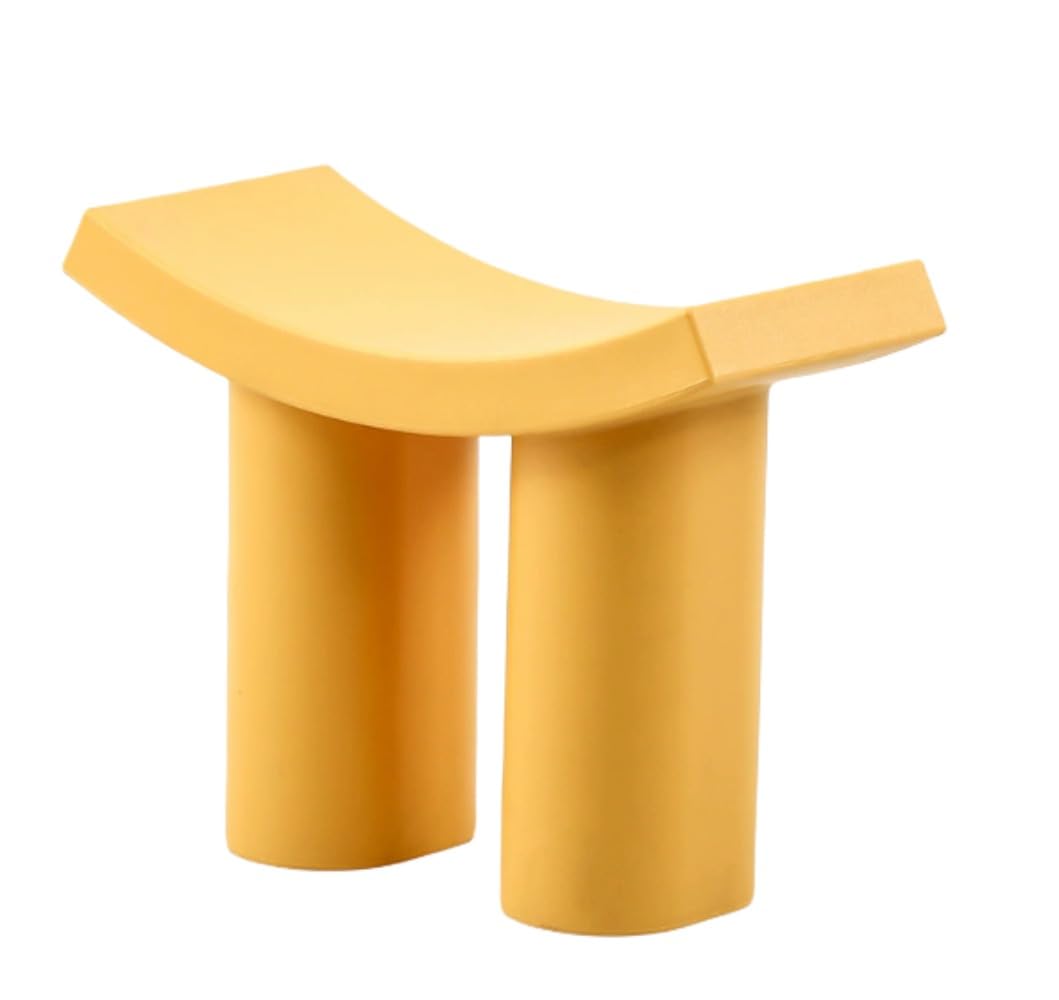 アピネスの北欧風靴替えスツール ネットセレブ風 プラスチック 子供用スツール 家庭用 玄関 軽量 高級 モダン シンプル (イエロー)｜アングル2