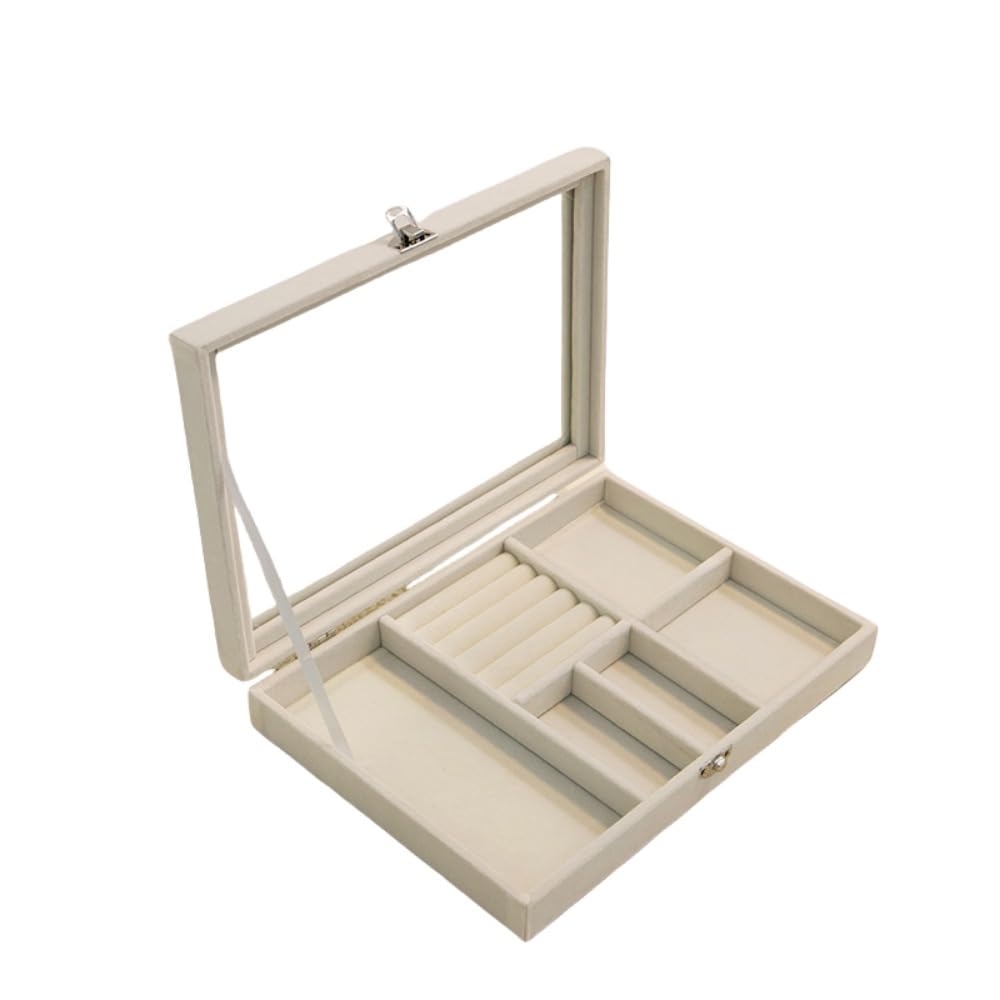 ジュエリー収納ボックスロックイヤリングドレッシングテーブル手作りジュエリーディスプレイボックス (..