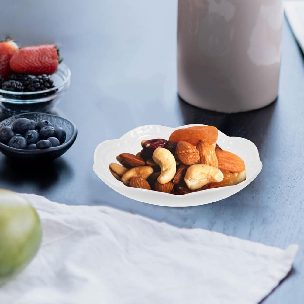 2個 陶器 花 つけおき 皿 磁器 調味料 皿 醤油 ソース 皿 前菜 皿 おやつ用 フルーツ