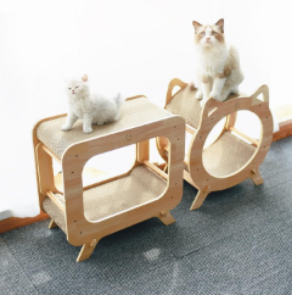 段ボール製の猫用爪とぎボード テレビ型猫用爪とぎボード (ラウンド型テレビ)