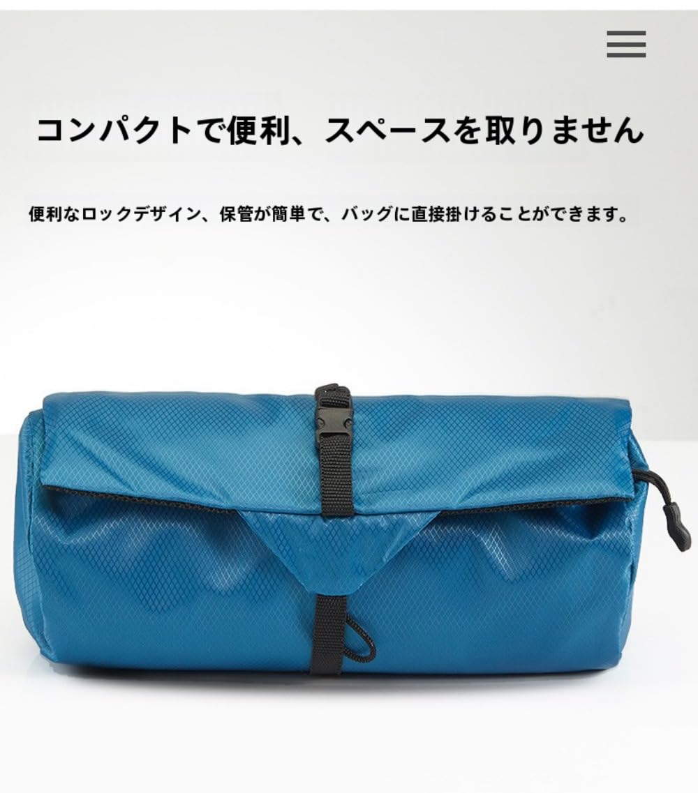 キャンプ、保管、出張用のメンズ防水旅行用トイレタリーバッグ、折りたたみ式ポータブルバッグ (ネイビーブルー)(3)