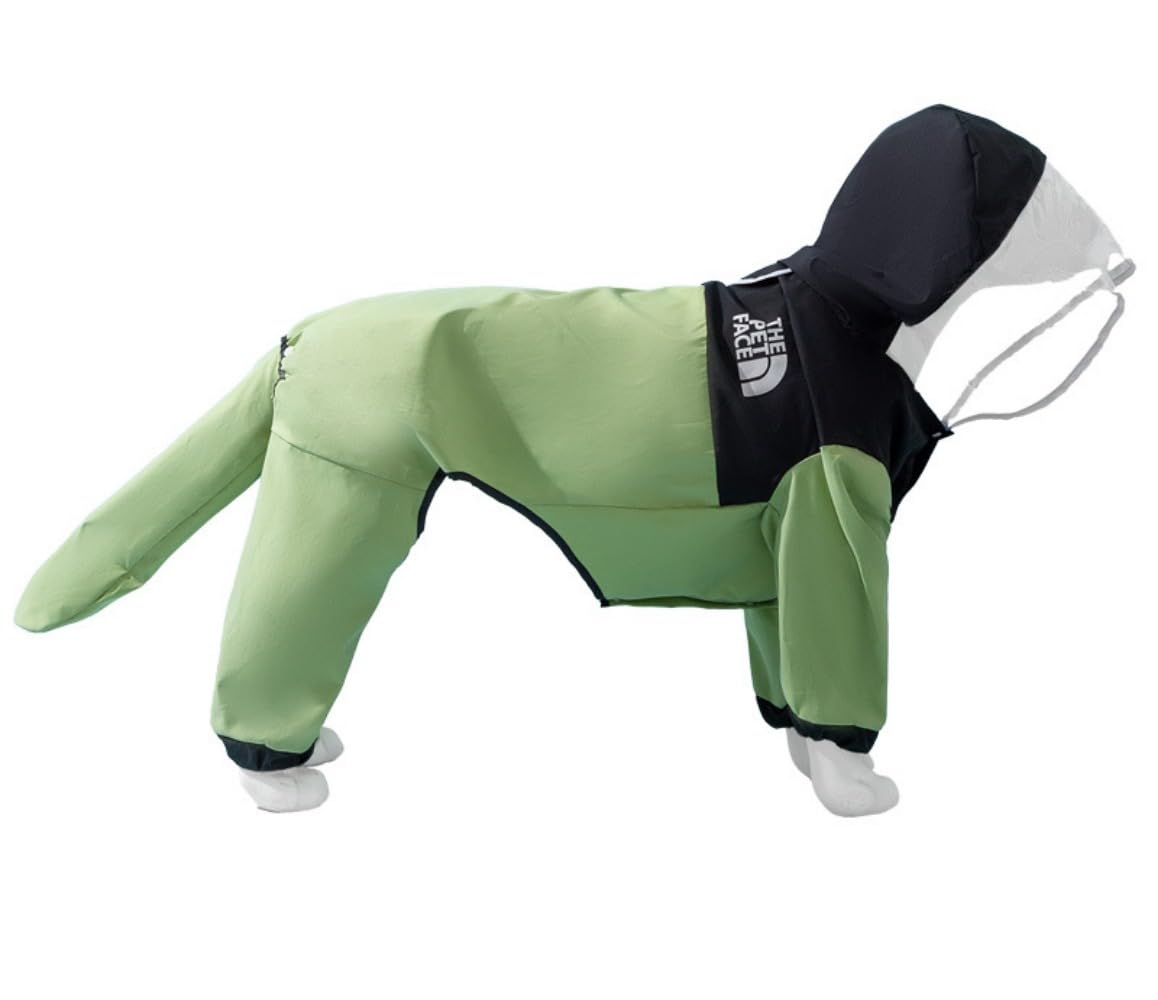 防雨犬服 ドッグ雨合羽 ポンチョ 防水 撥水 防風 着脱簡単 通気 軽量 快適 防塵 耐水 (ブルー,6XL)