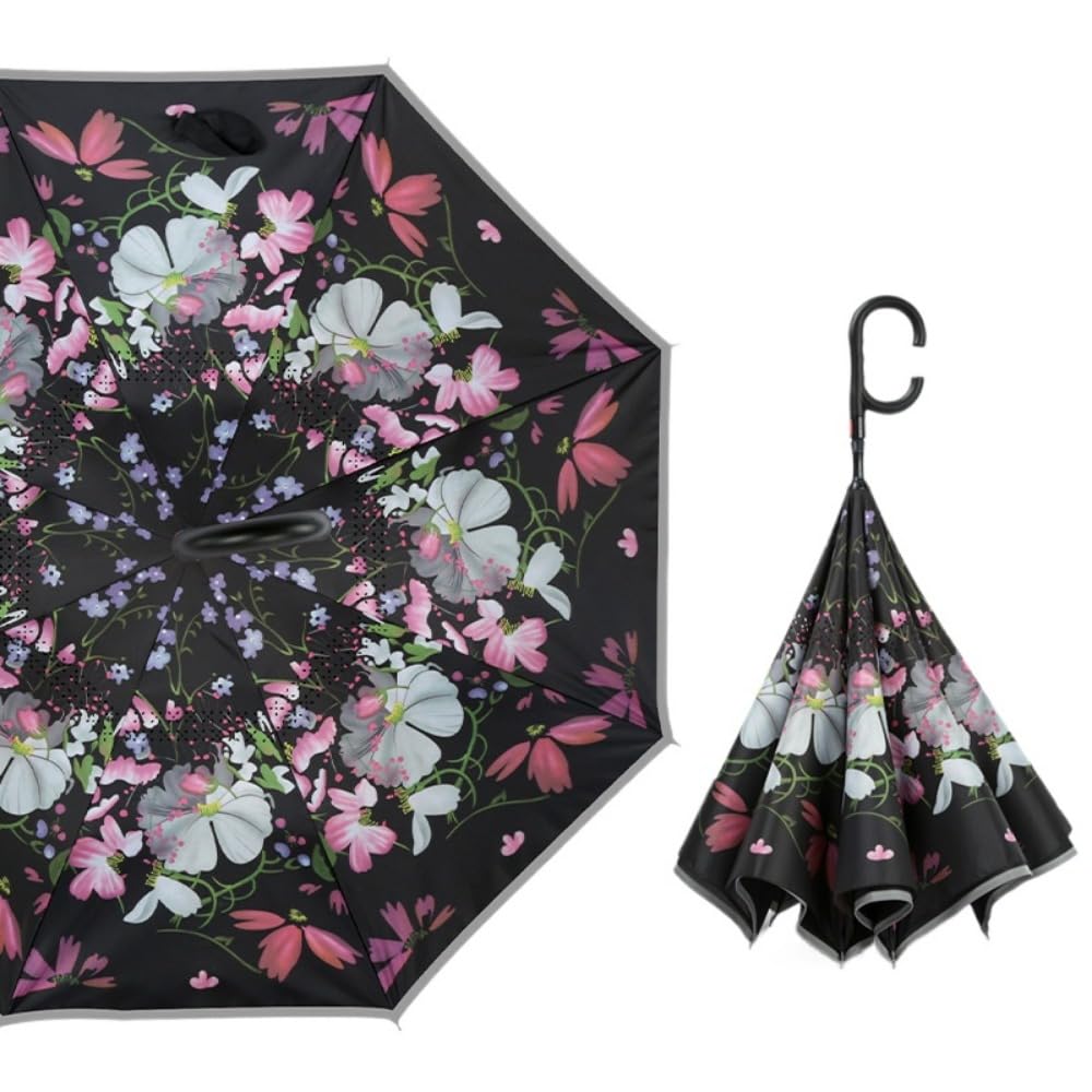 車用自動逆転傘 ロングハンドル 二重傘
