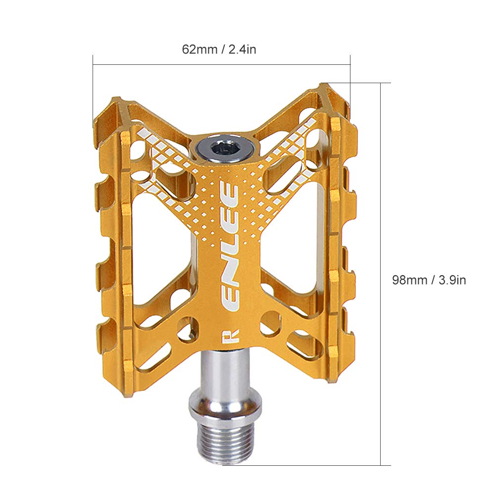 バイクペダル、アルミ合金鋼フラットマウンテンバイクサイクリングペダル ブラック