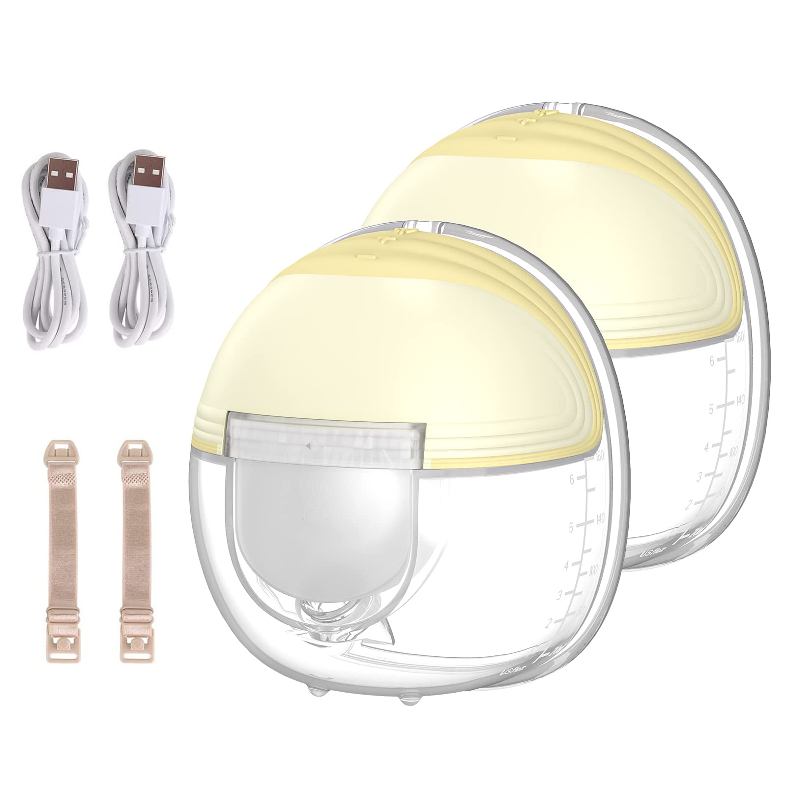 電動さく乳器, 目に見えないウェアラブルさく乳器ポータブルハンズフリー電動さく乳器2モード9吸引24mmシリコンフランジ付き低ノイズ180ml授乳用のストレージ容量 の商品画像