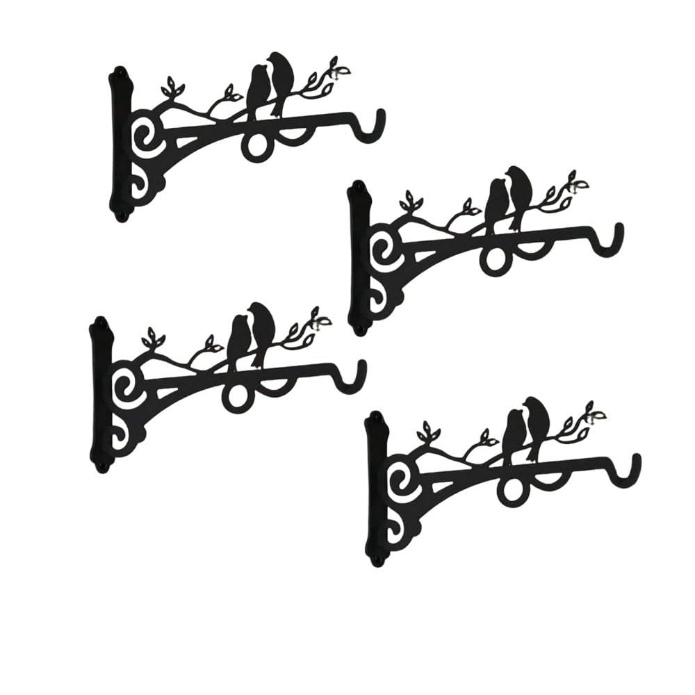 壁掛けフック アイアンブラケット 棚 壁掛け植物ブラケット 蝶 室内 壁 ハンギングフック アンティーク調 キャンプ 風鈴 花鉢 提灯 黒..