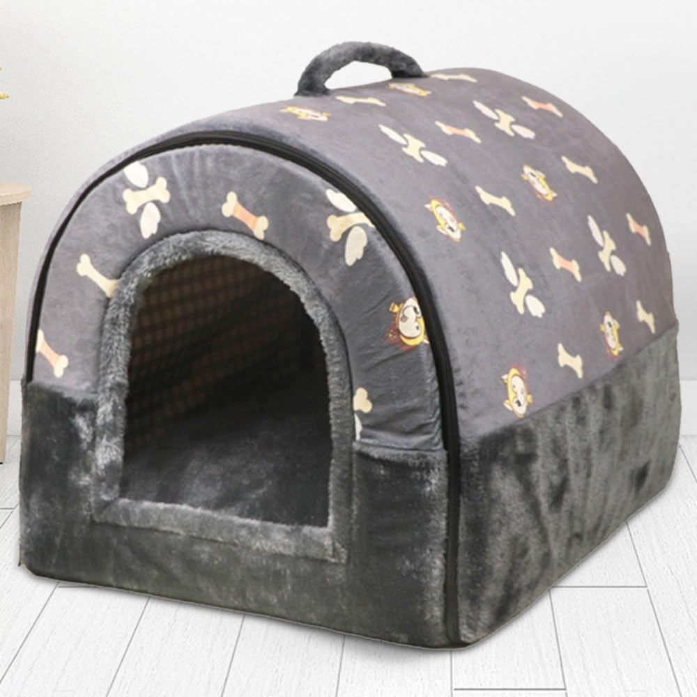 ペットベッド ドーム型 ペットハウス 2way 犬猫用 室内用 犬小屋 クッション付き オールシーズン ふわ..