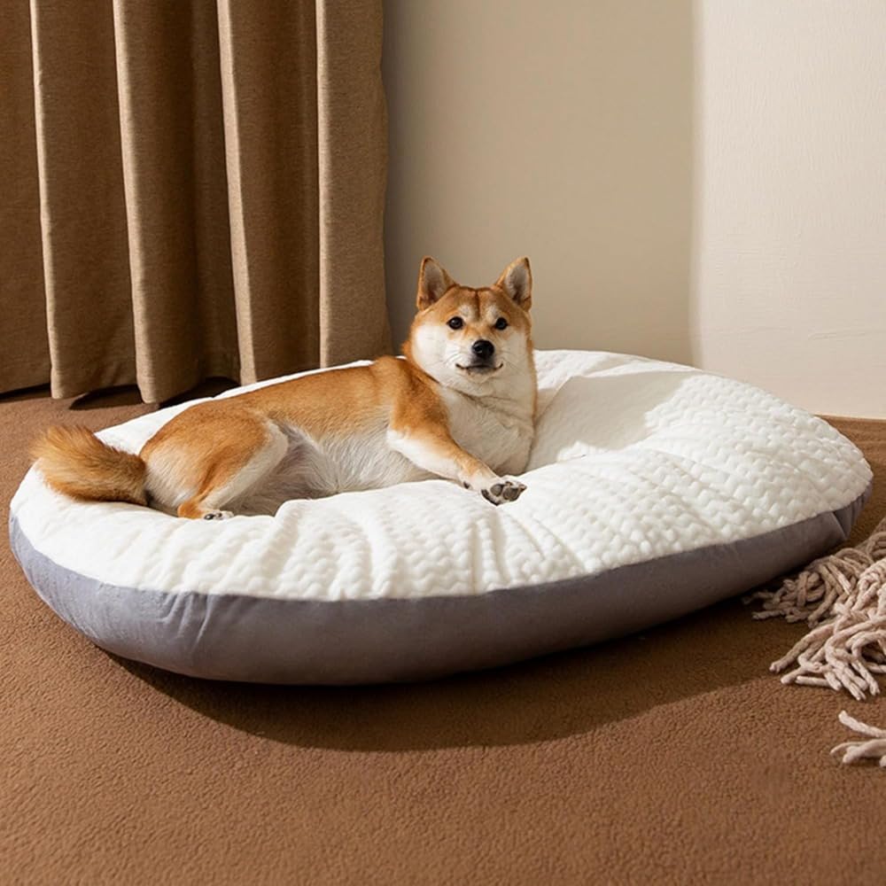 冷感 犬 ベッド 夏用 ペット ひんやりマット 通気性優れ 中大型犬 クッション 人気 ソファ ふわふわ (グレー,S)(3)