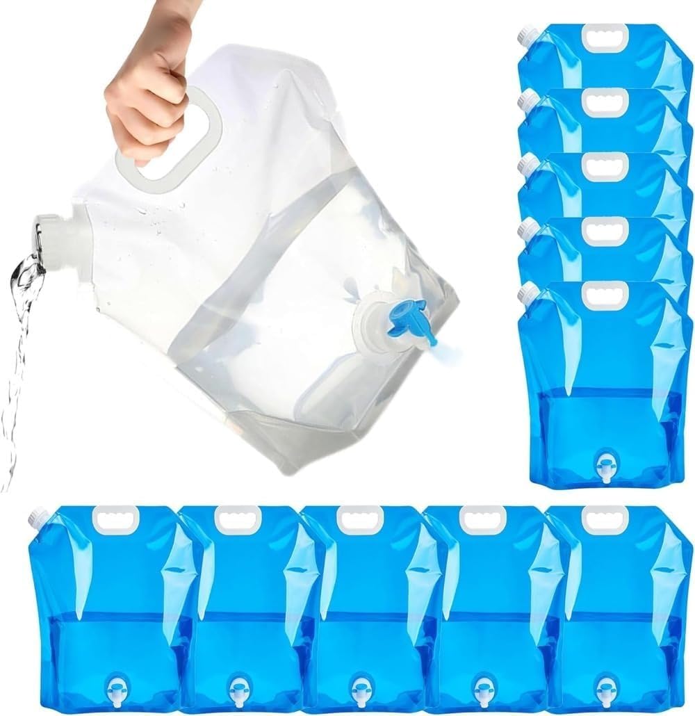 非常用給水バッグ 10個 給水袋 蛇口付 折り畳み 避難 防災グッズ 災害用 ウォータータンク 大容量 5L/1..