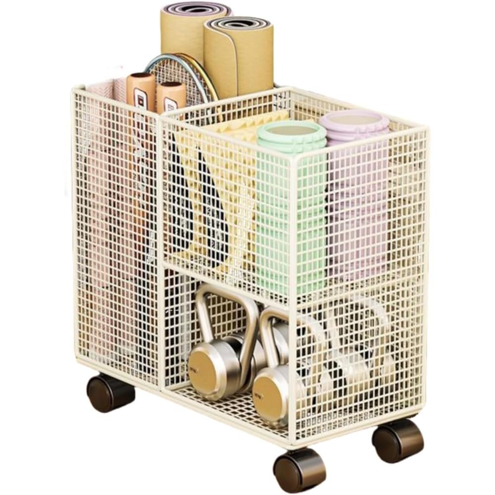 ヨガマット収納ラック スポーツ器具収納 家庭用 マット/ラケット/ダンベル対応 取り外し可能 コンパク..