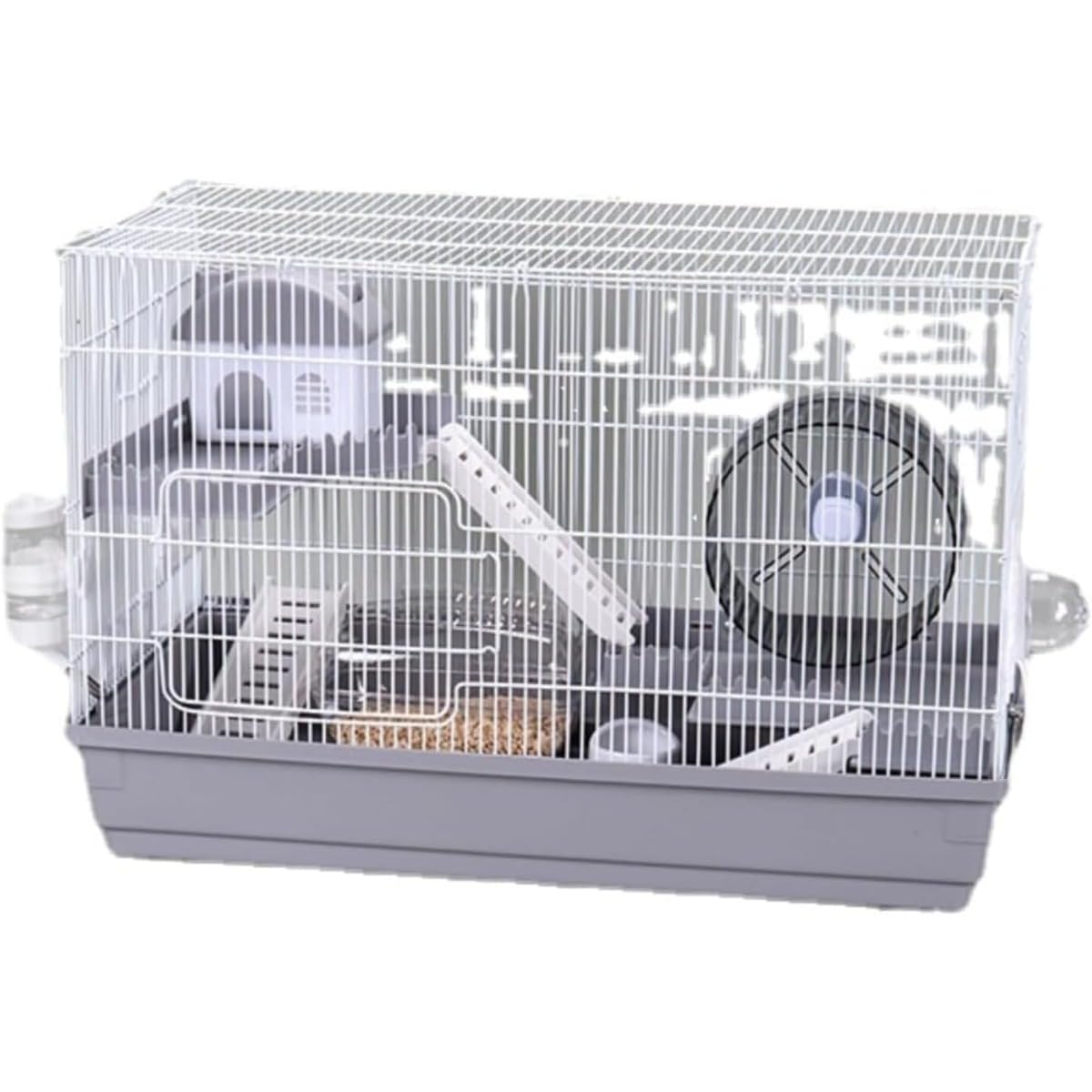 ハムスターケージ 小動物用 飼育ケージ バスルーム付き 回し車 餌入れ 給水ボトル ハウス 組み立て簡単 掃除しやすい 脱走防止 持ち運び便利