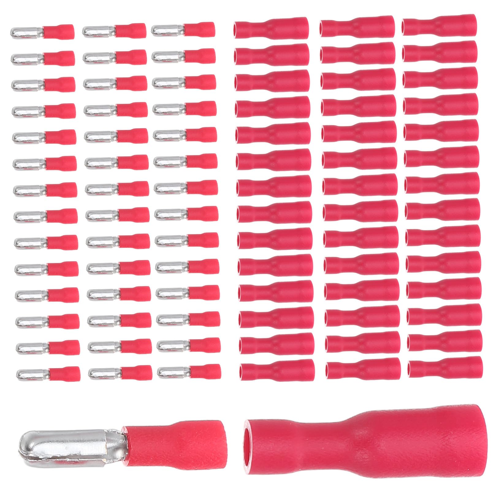 200個 絶縁済み子弾丸型オス メスワイヤー端子キット 自動車 家 産業用配線コネクター 高精接続 簡単配線対応