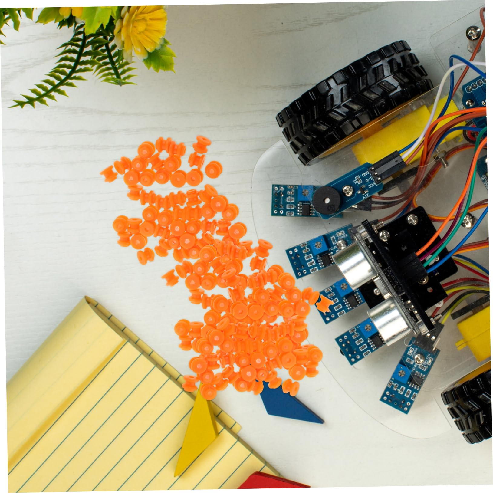 50個 プーリー シャフトモデルのおもちゃ モーターホイール エンジン構築キット 建設機械の歯車 滑車 ..