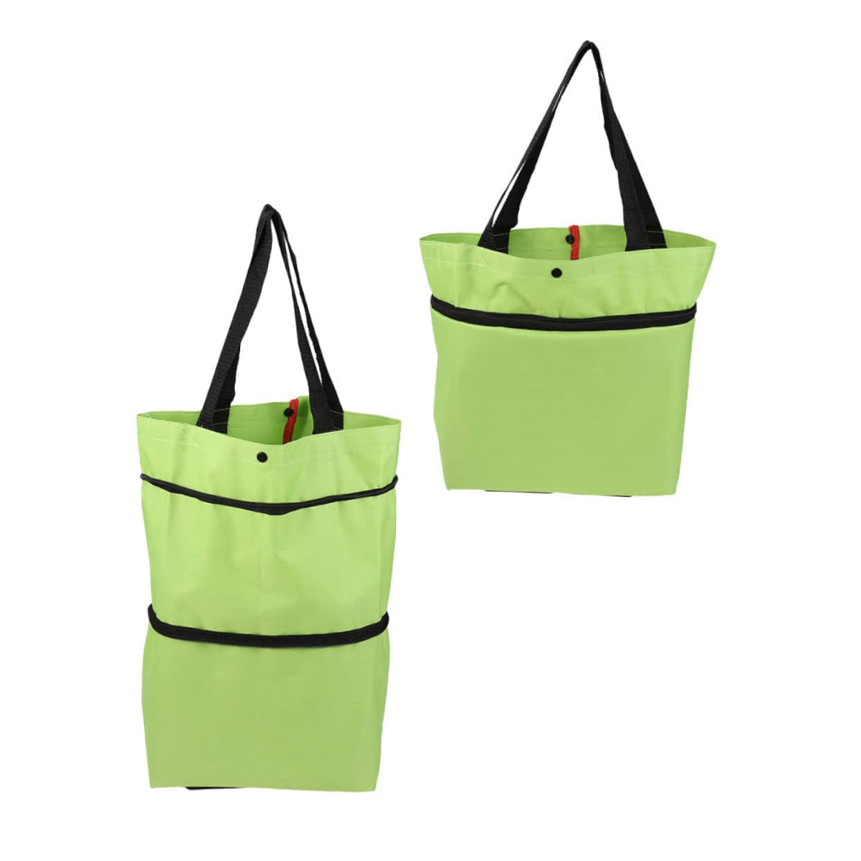 [] 2個 ショッピングプーリーバッグ bag bales バッグ 車輪付き折りたたみバッグ トロリーバッグ 折り..