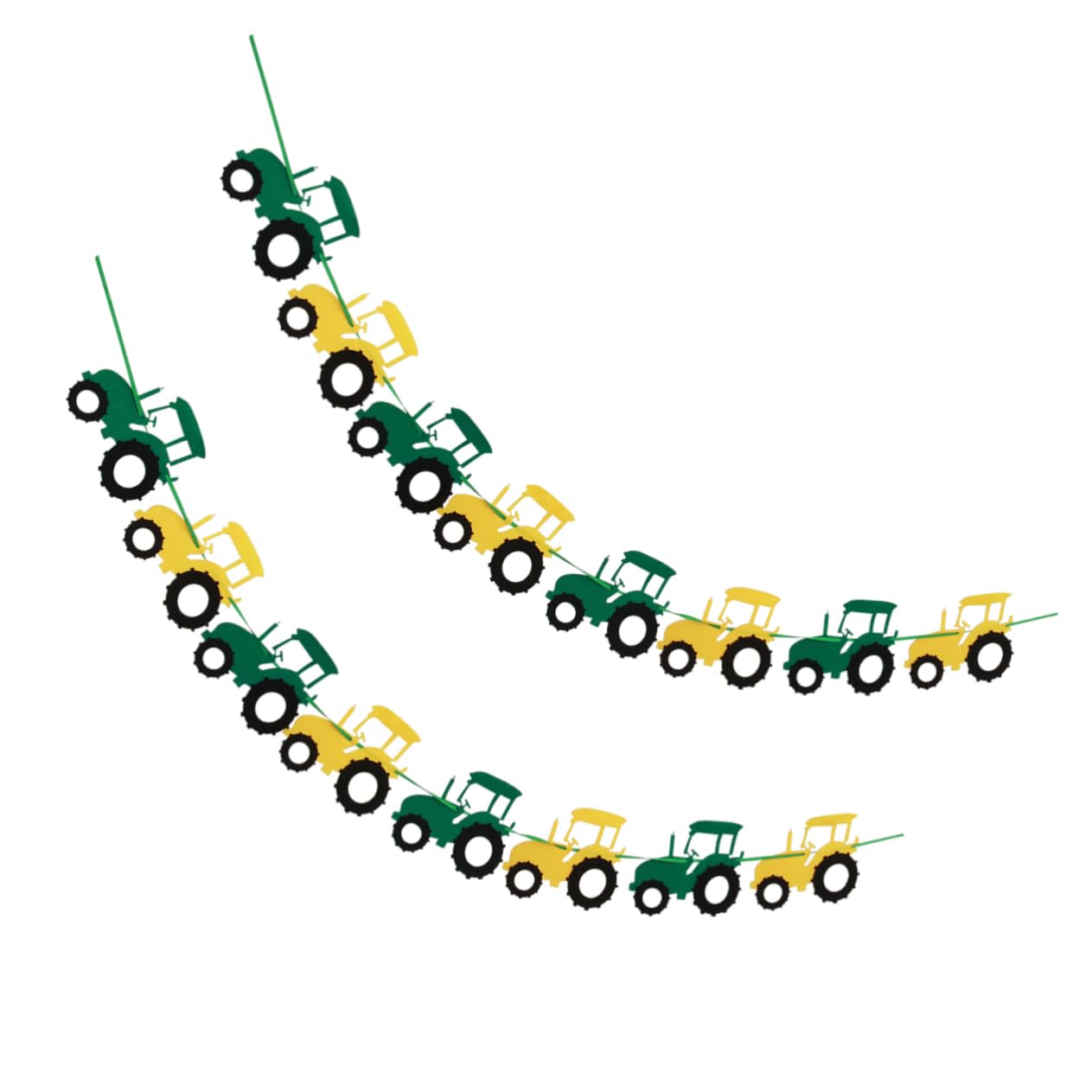 2個毛毡製エンジニ グビークル吊り下げバナー 装飾 部屋の祭りやパ(3)
