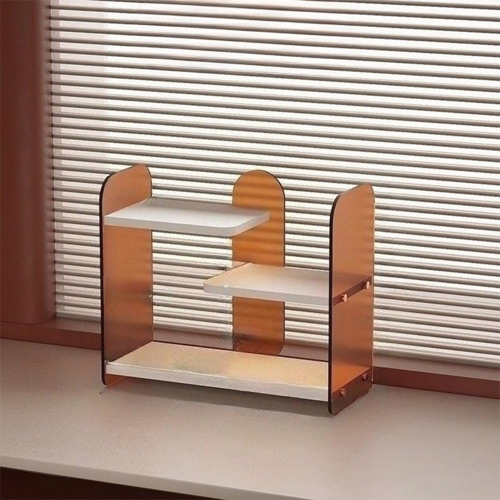 デスクトップラック、アクリル、デスク収納、卓上に最適 (c)