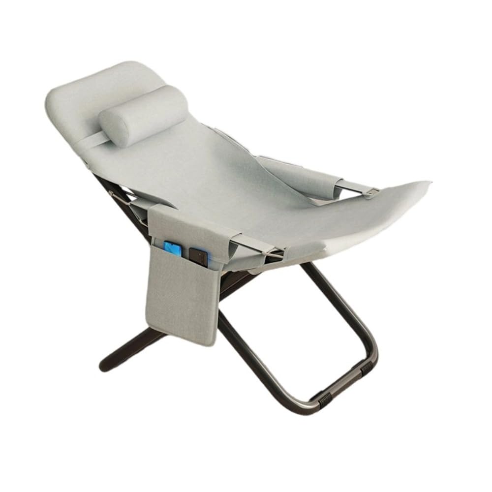 リクライニングチェア、昼休みの家庭用、折りたたみ式、レジャー用、背もたれ付きシンプル、小型で持ち運び可能、 (ブルー,フットスツールなし)