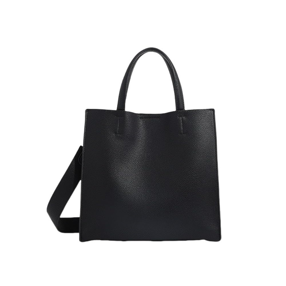 ブルーシンシア トートバッグ レディース 小さめ 本革 レザー 自立 仕切り スクエア型 ミニトート ミニバッグ ランチバッグ ハンドバッグ コンパクト ミニ カバン 鞄/Luna-ルナ RT2 (ブラック)