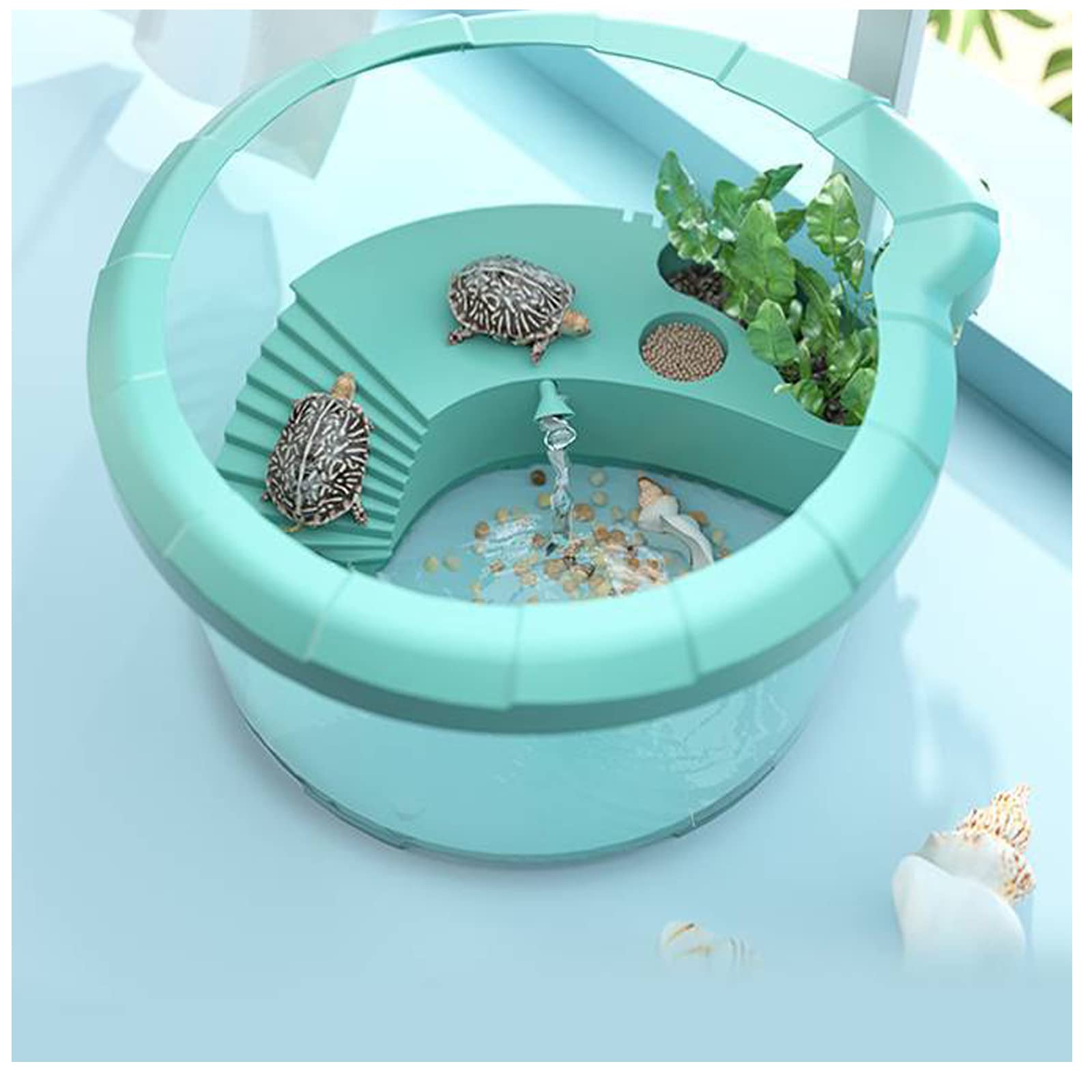 水槽 セット 透明 軽量 プラスチック水槽 小型水槽 水遊び ボックス 飼育ケース 階段 ペット用品 爬虫..