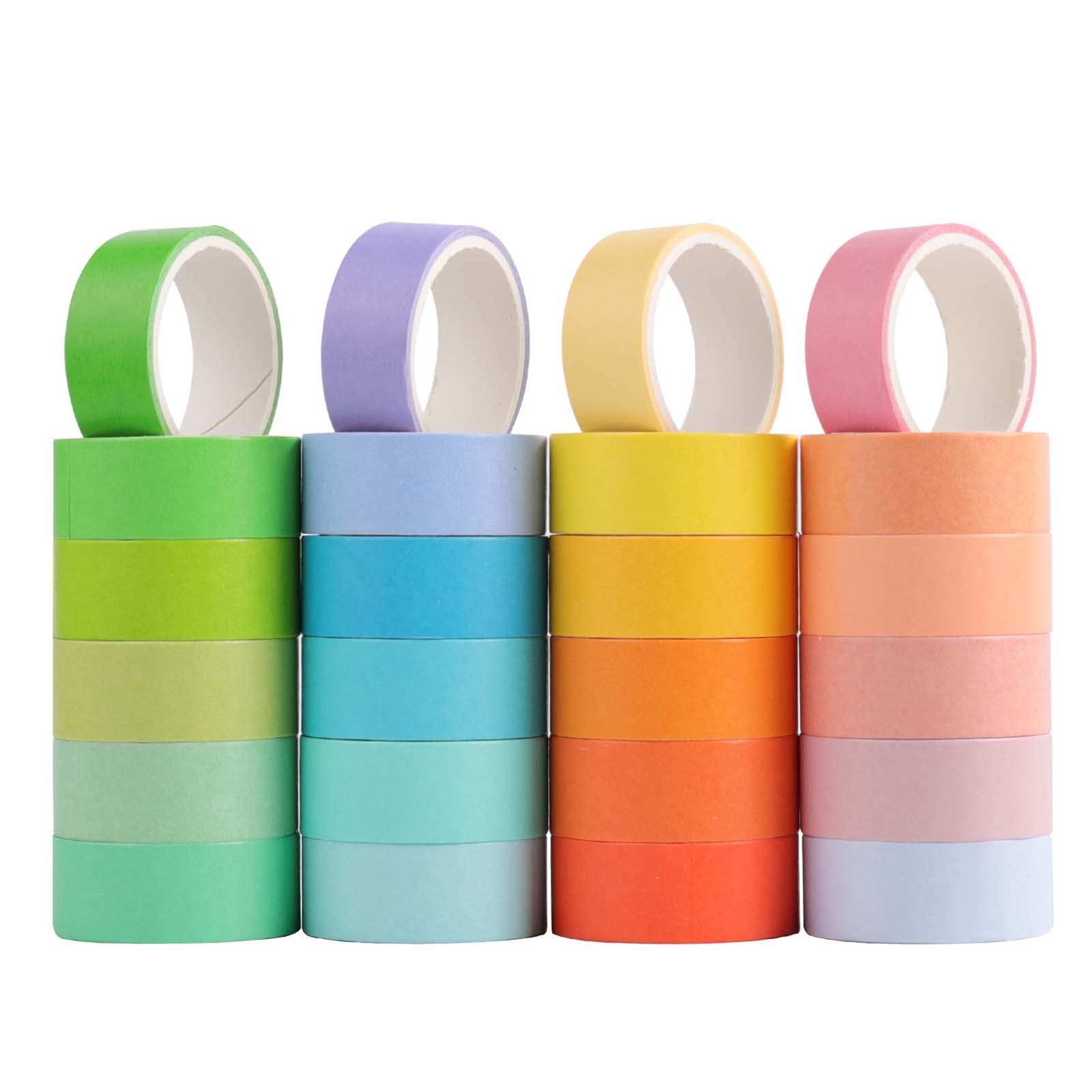 マスキングテープ 無地 カラー 15mm 紙テープ 和紙 テープ マカロンカラー DIYクラフト ジャーナル 手..