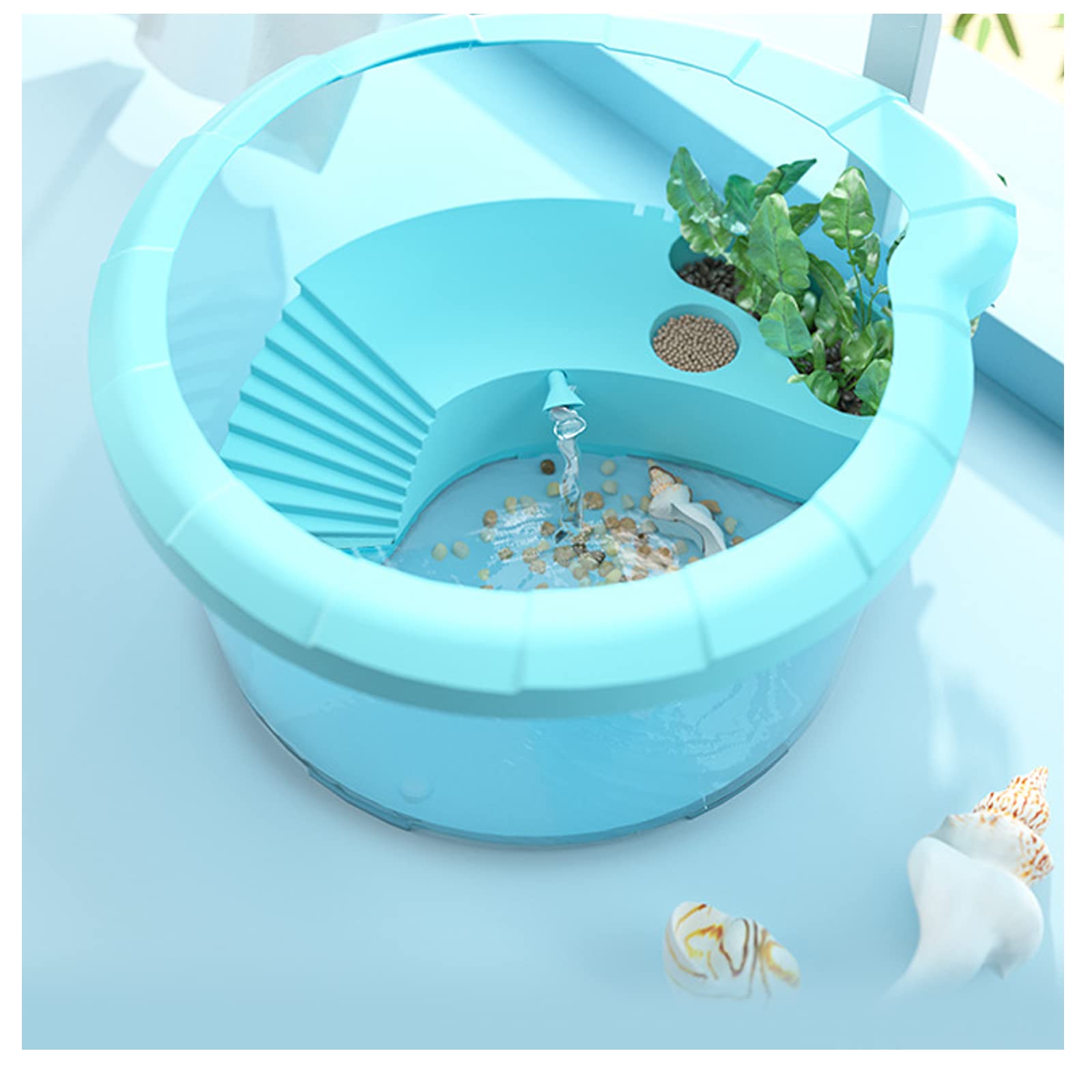 水槽 セット 透明 軽量 プラスチック水槽 小型水槽 水遊び ボックス 飼育ケース 階段 ペット用品 爬虫..