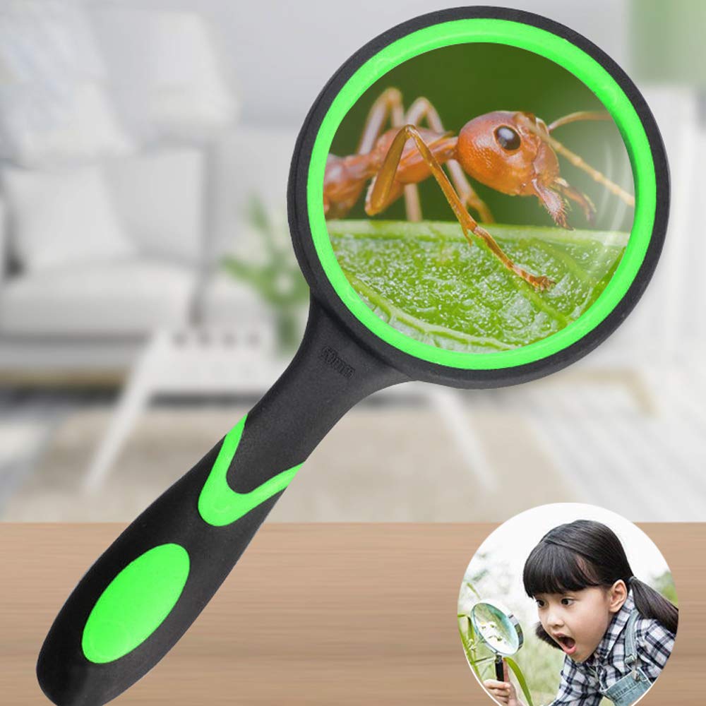 手持ちルーペ 10倍 高倍率タイプ レンズ直径100mm 読書 おしゃれ 虫眼鏡 大径 拡大鏡 老眼鏡 ガラスレ..