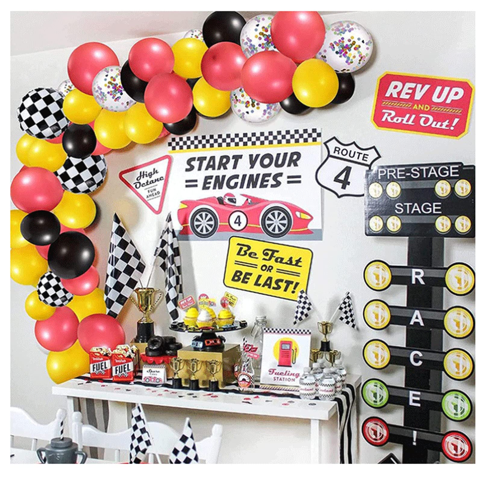 カーズ 誕生日 飾り付け 風船 バルーン レースカー バルーンアーチ ガーランド キット バースデーパーティーデコレーション ガーランド 紙吹雪風船 パーティー 結婚式 記念日 お祝い 子供 飾り(3)