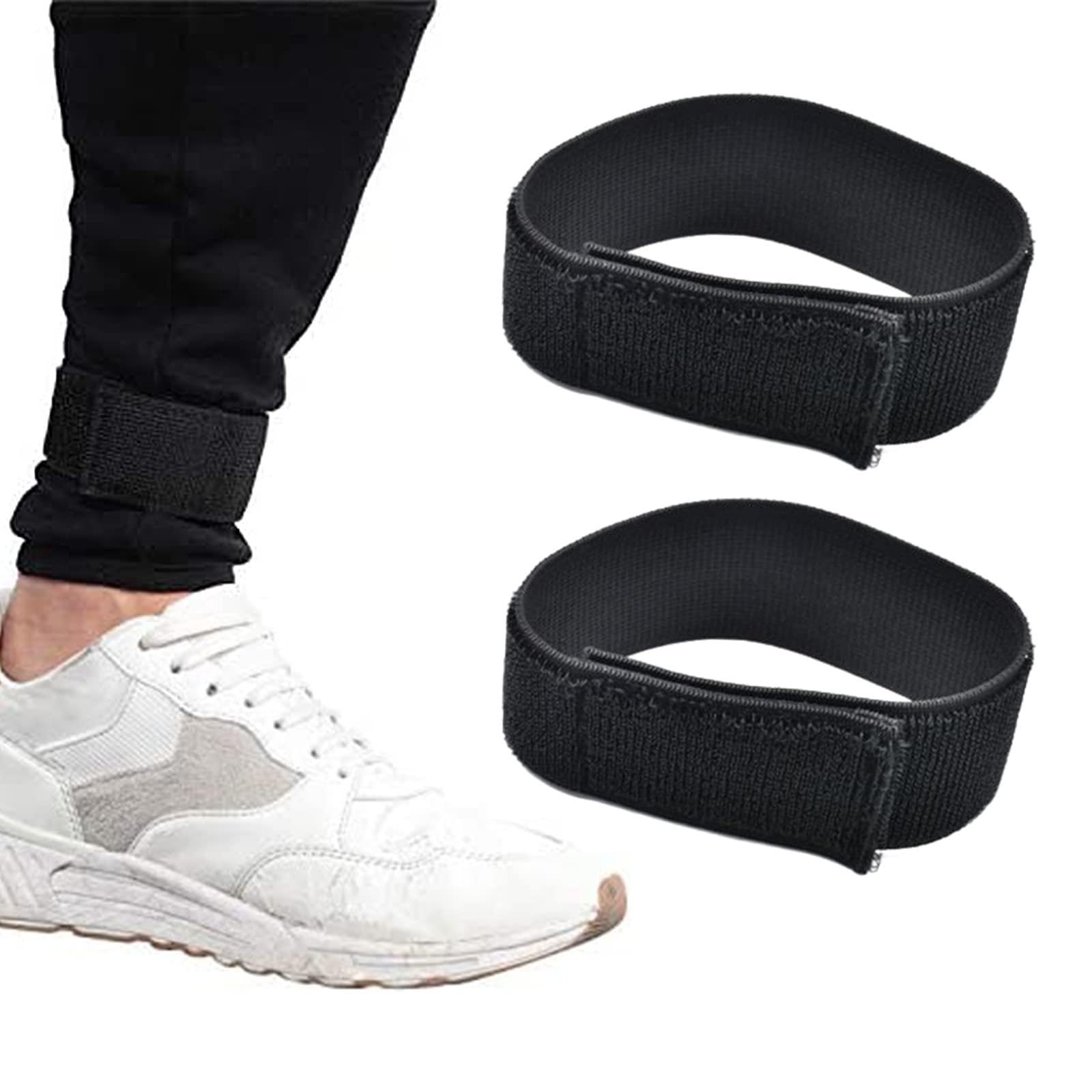 裾止め用ガーター ズボンクリップ 伸縮ゴム 裾止め用マジックガーター 巻き込み 腕や脚に簡単に取付可..