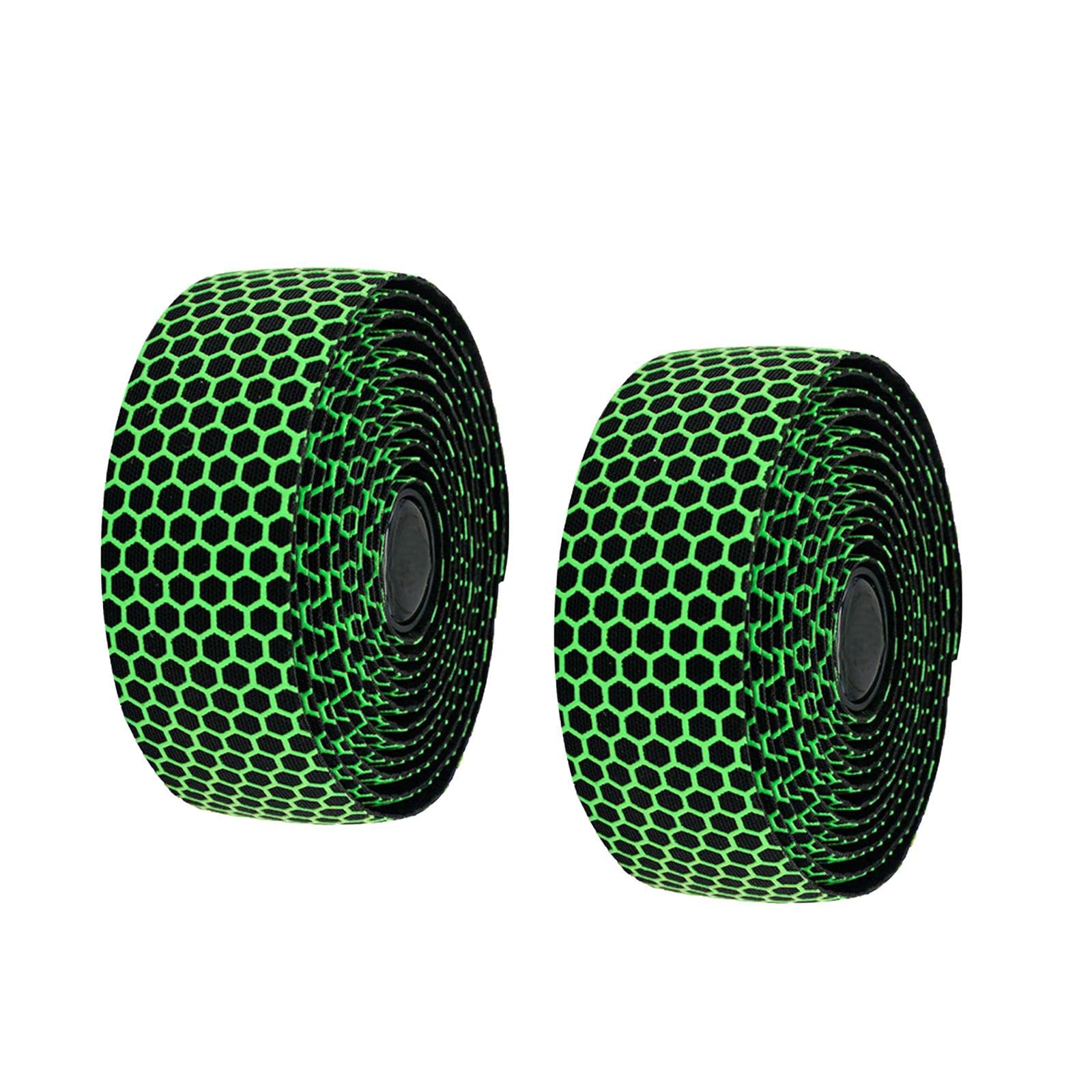 自転車ハンドルバーテープ 2個入り 自転車ハンドルバーテープ ロードバイク BMX ライディング用 グリーン