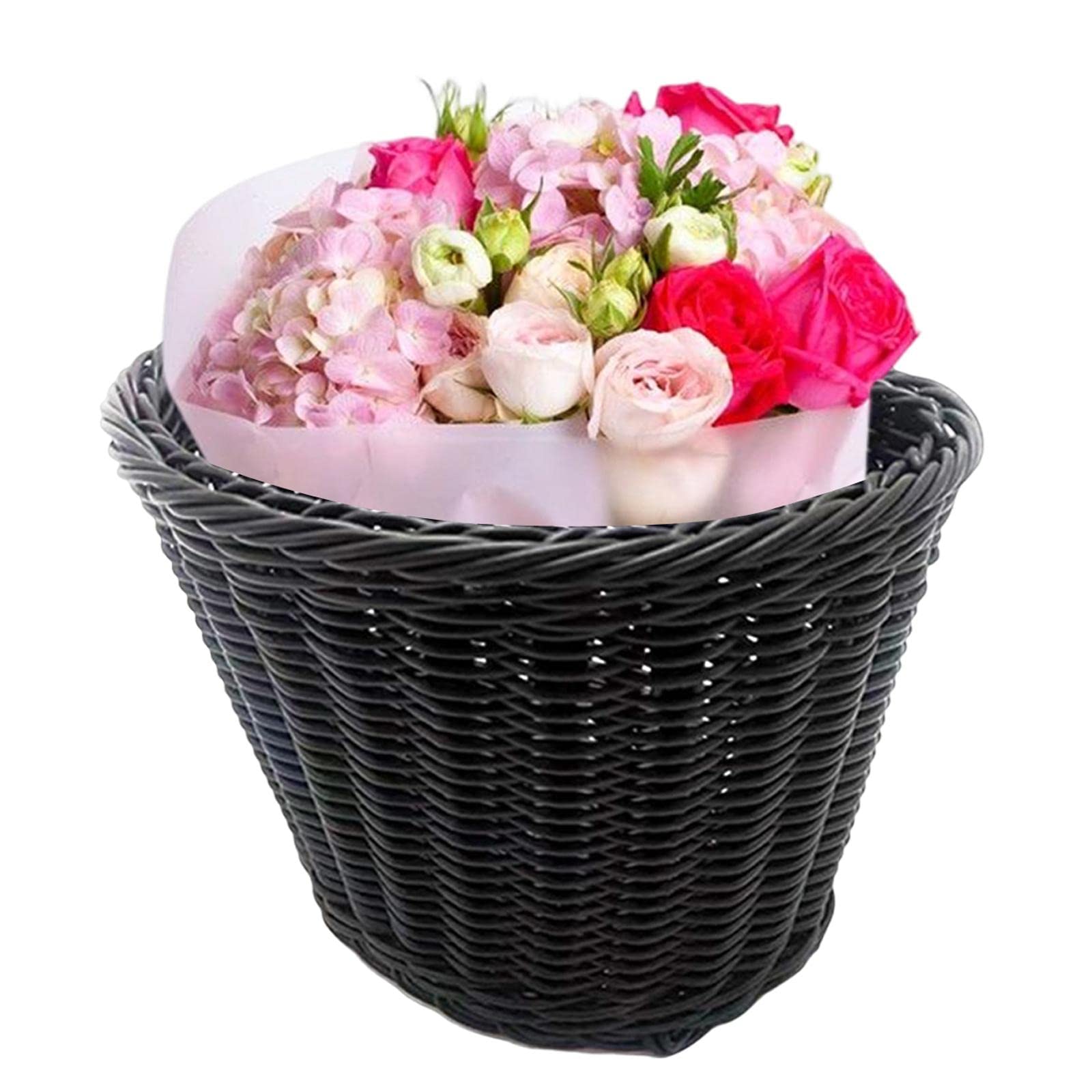 子供用自転車バスケット 多目的ハンドルバーバスケット 三輪車 サイクリング 幼児用 ブラック