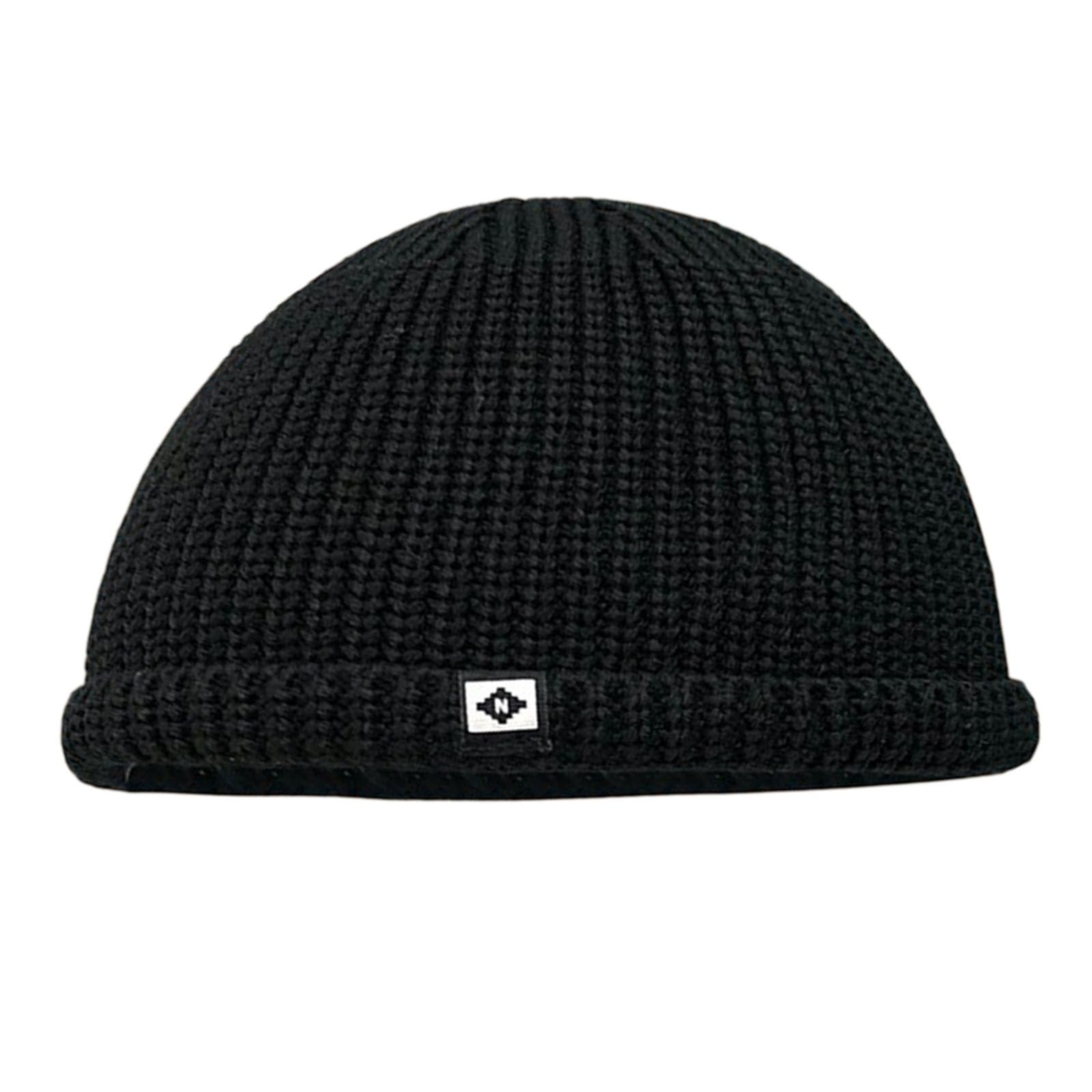 メンズ シームレス イスラム帽 メンズニット帽 イスラムワッチキャップ 帽子 ワッチキャップ 伸縮あり ビーニー フリーサイズ ブラック(3)