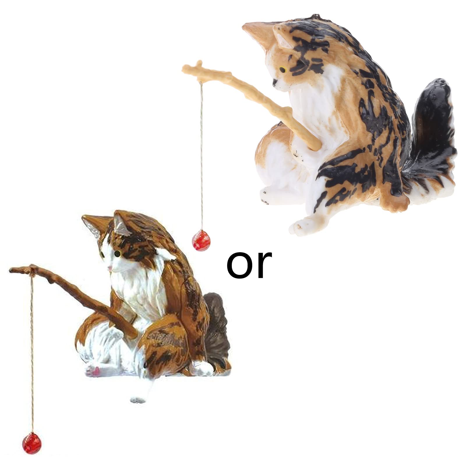 水槽造園釣り猫の装飾品水族館の装飾漫画の動物の樹脂の置物家の装飾用