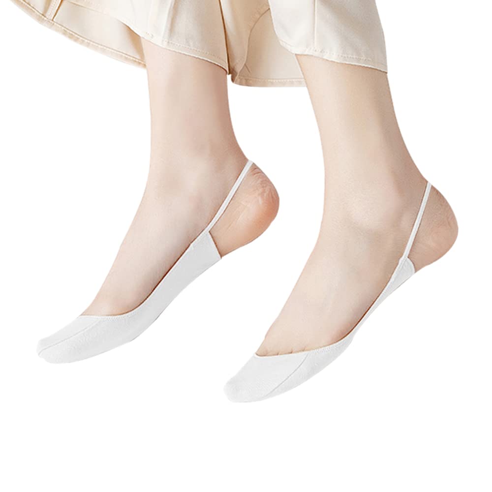 5足組ガーターライナーソックス、女性用超ローカットノショーハーフライナーソックス、かかと露出、滑..