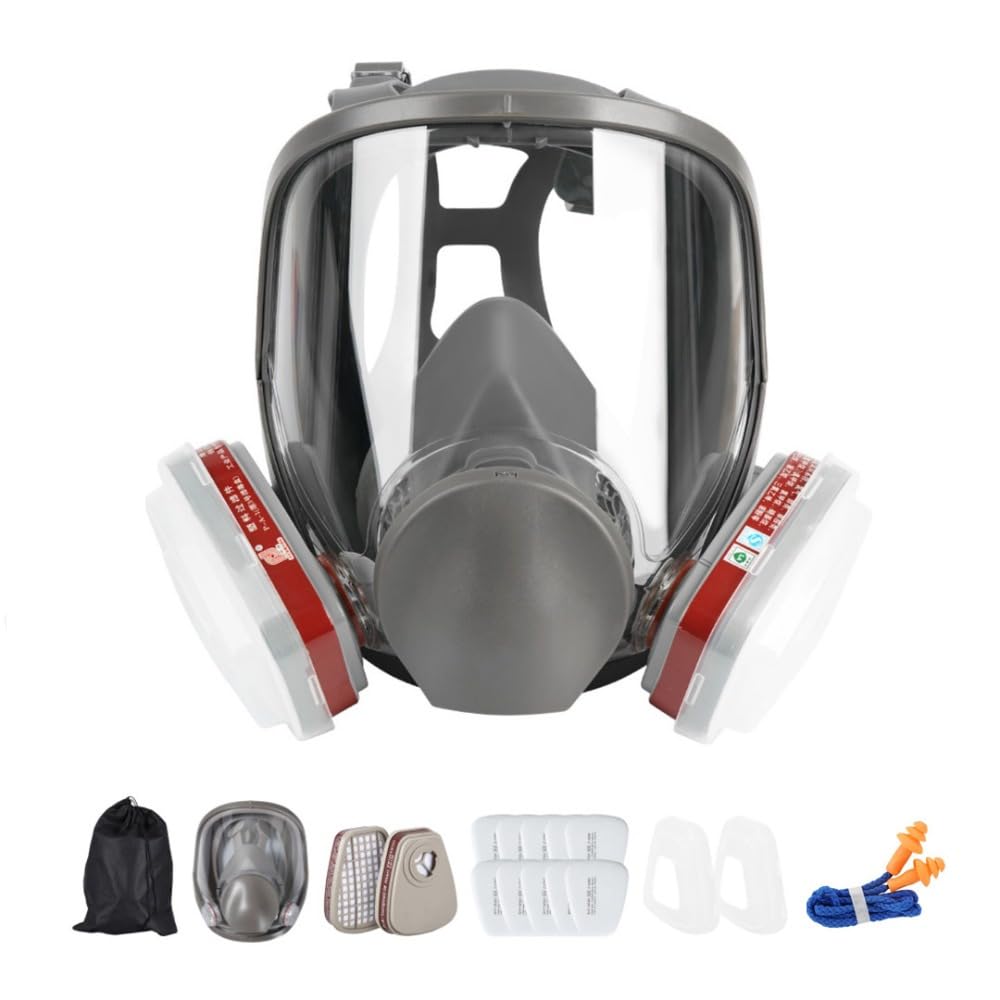 [] フルフェイスマスク フィルター付きフェイスマスク 再利用可能なフルフェイスマスク 6800 マスク 木..