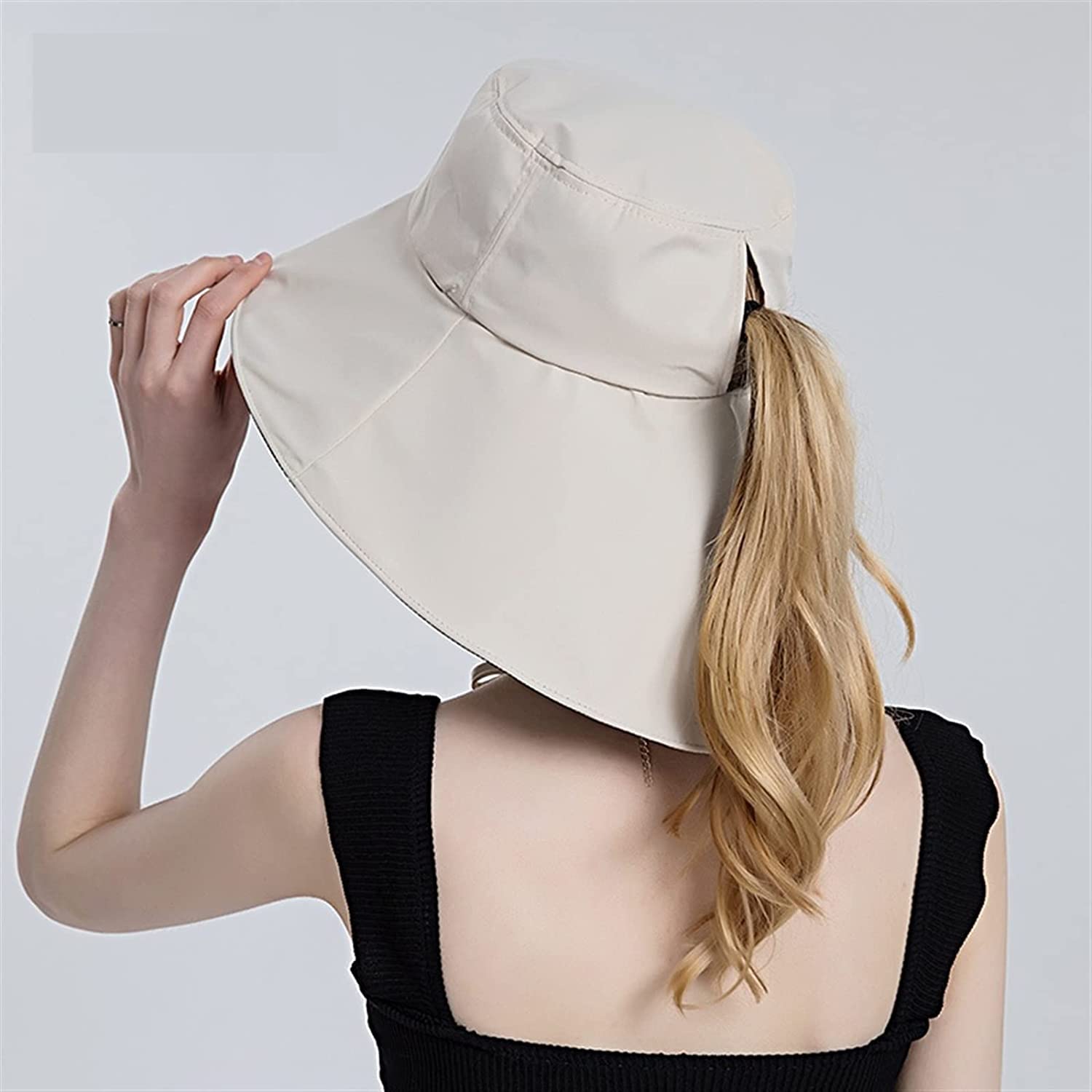 ビーチ帽子 日よけ帽子 麦わら帽子 サンハット 夏 夏の女性の日よけ帽子屋外漁師帽子つば調節可能なバケット キャップ 日除け帽子 日焼け防止 ハット ビーチキャップ 麦わらハット (Color : Brown, Size : 56-58cm)