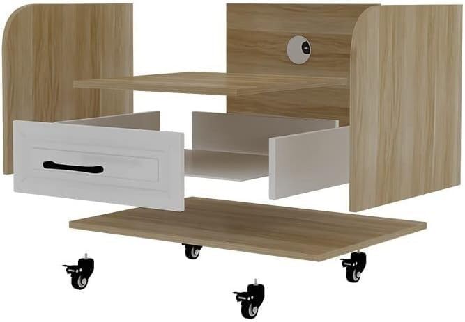 プリンターラック プリンター台 プリンタースタンド 木製プリンタースタンド車輪付きプリンターカート..