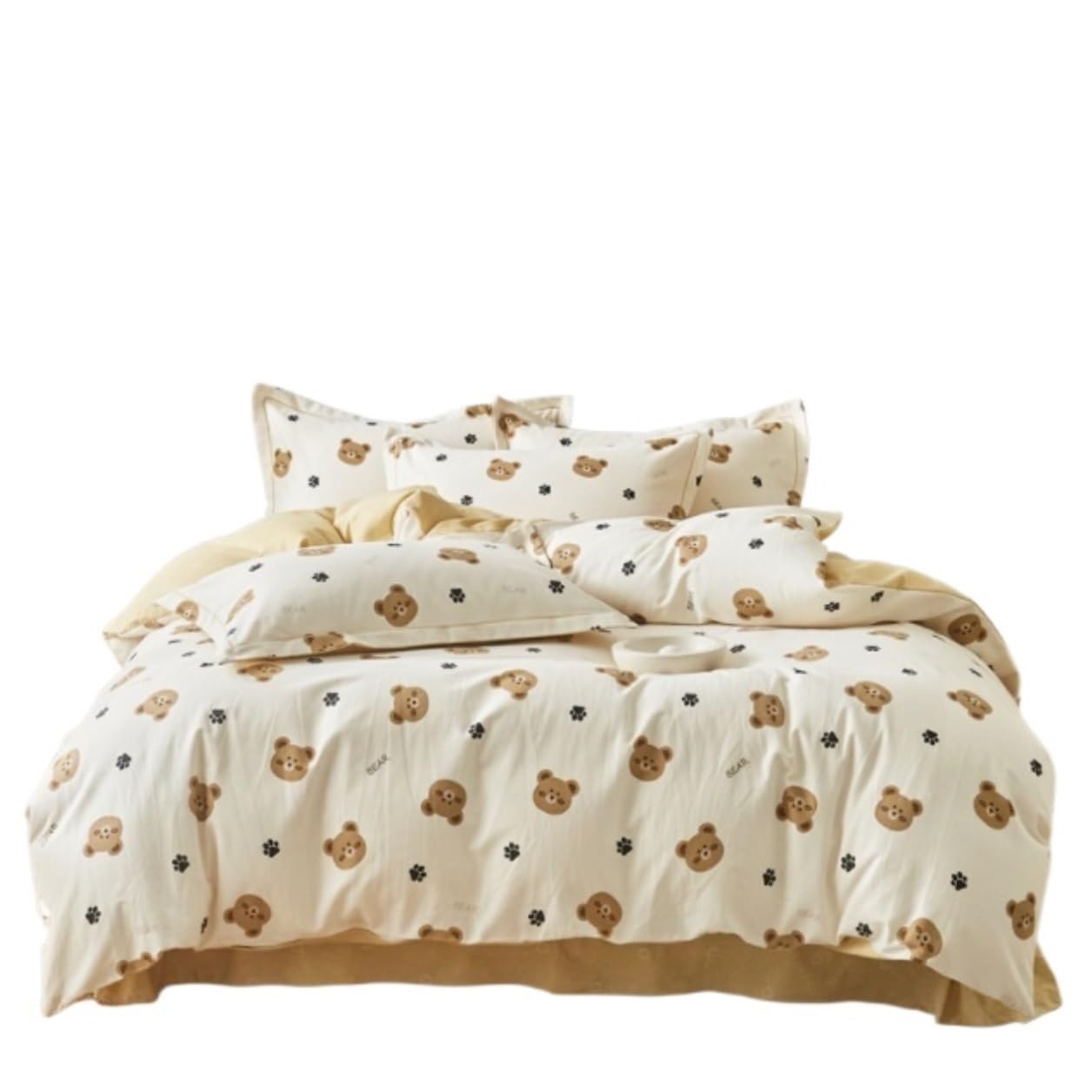 布団カバー セット 寝具カバーセット キルトカバーセット 綿のベッドシーツセット 4 個ダブル寮ソフト..