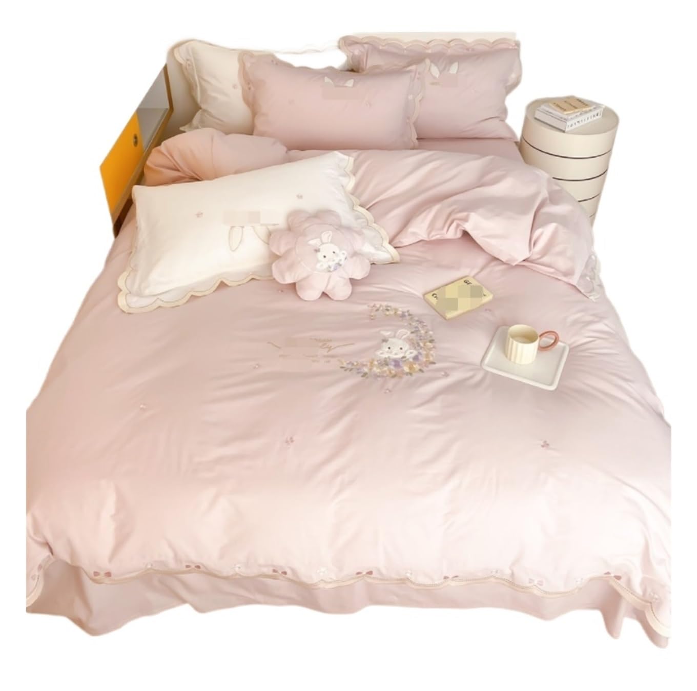 布団カバー セット 寝具カバーセット キルトカバーセット ウォッシュドコットンベッドシーツセット刺繍..