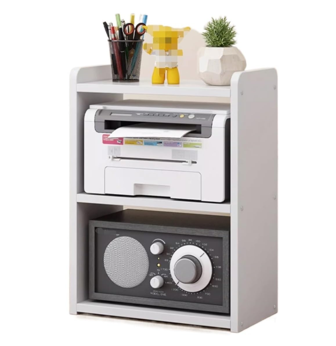 プリンターラック プリンター台 プリンタースタンド 2 層プリンタスタンド棚小型プリンタスタンド木製..