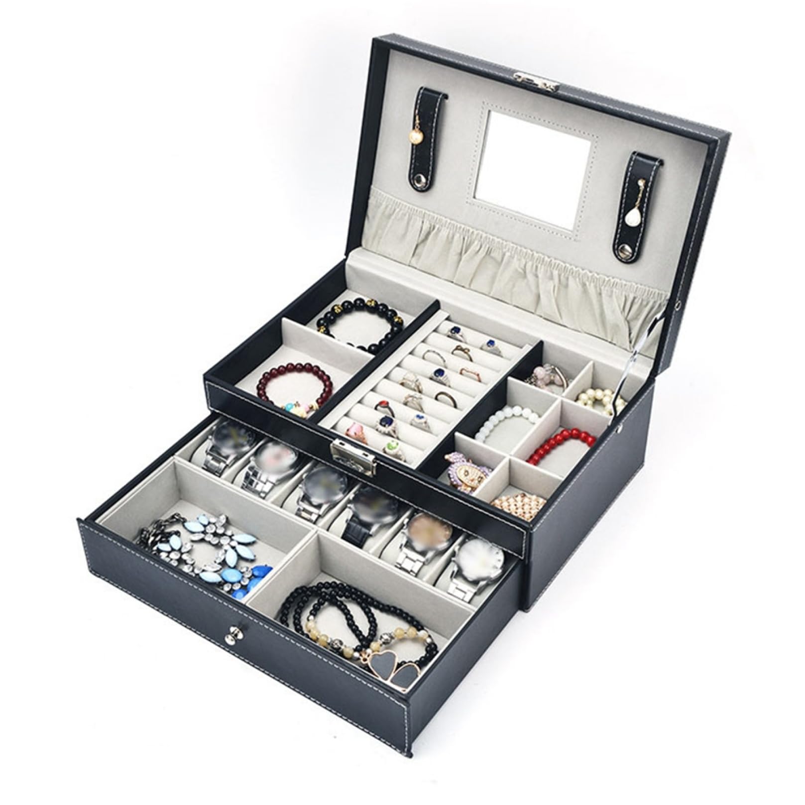 ジュエリーボックス アクセサリーボックス 腕時計収納ケース コレクションケース ジュエリー収納 大容..