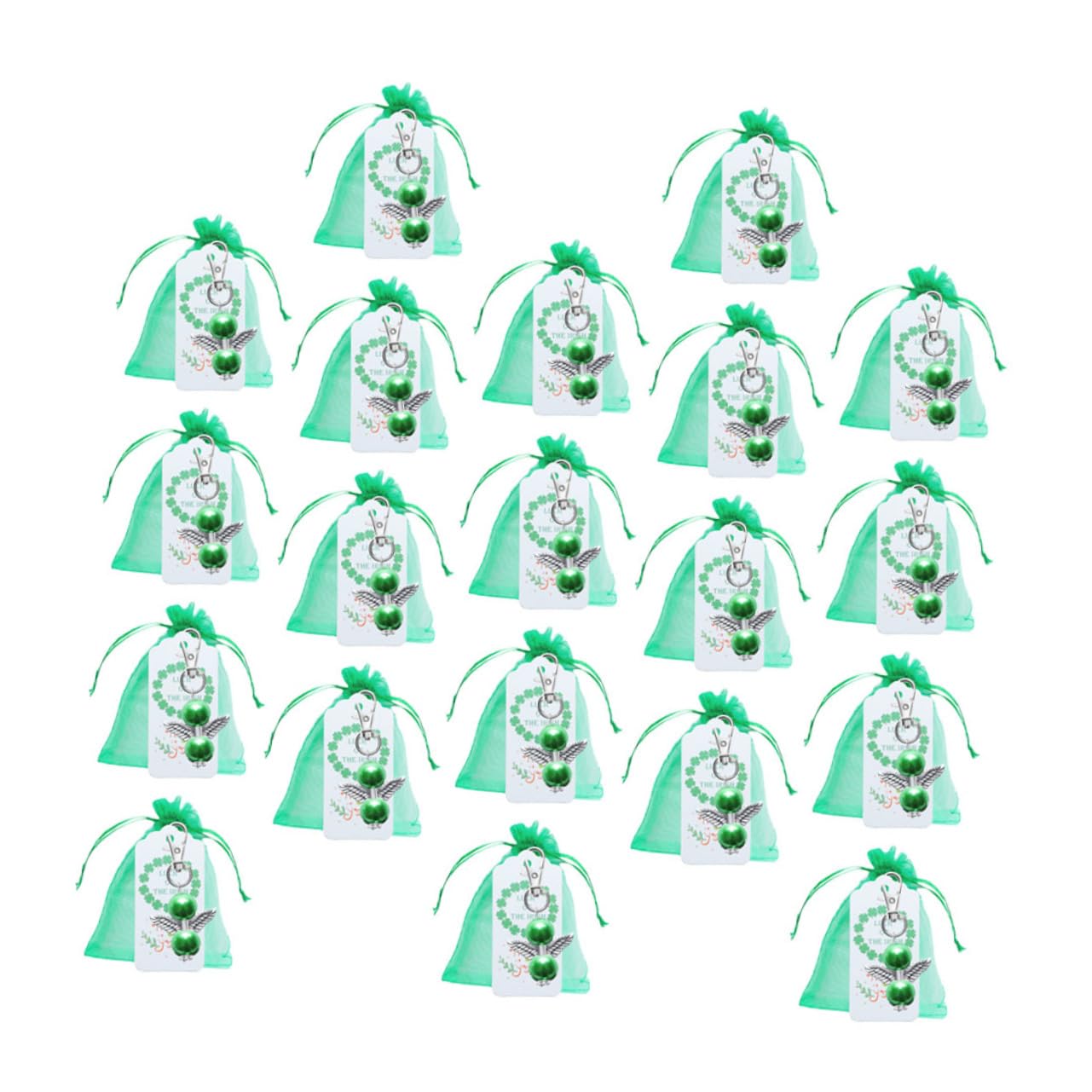 1セット 天使のキーホルダー 魅力的なバッグ飾り 絶妙なバッグペンダント セント。パトリックの日のキーチェーンの装飾 セント。聖パトリックの日キーハンギング メッシュ