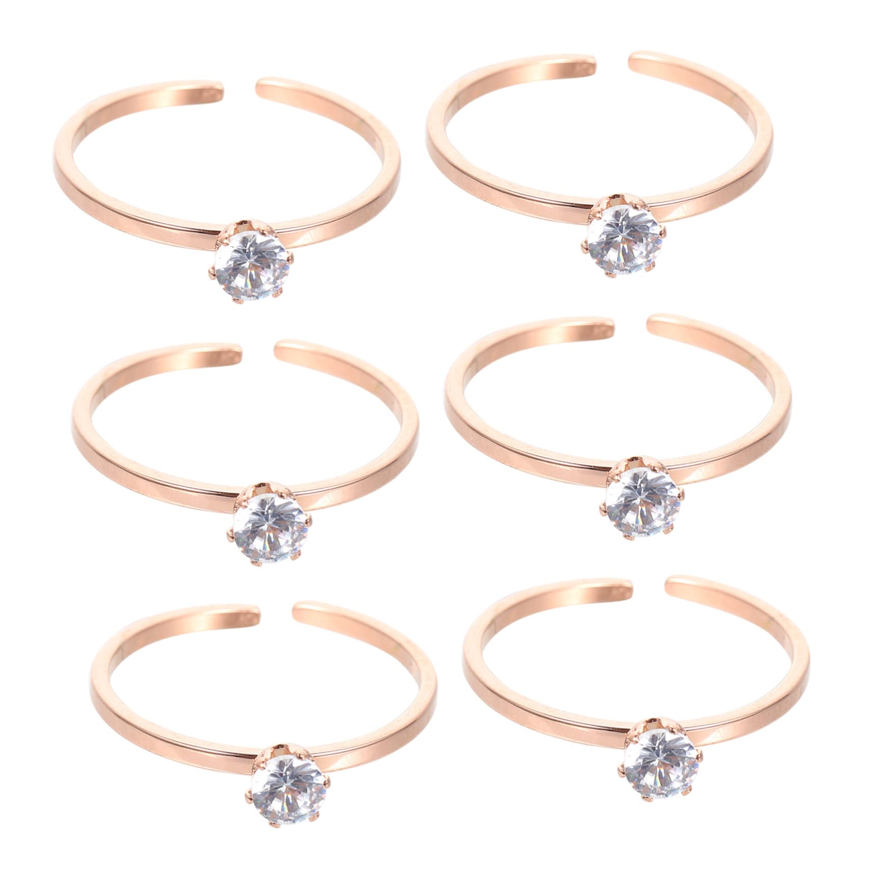 楽天アピネス[] 6個 リング装飾 リング女性 エメラルド アジャスター 金 スタック パーティーゲーム パーティゲーム パーティー ゲーム 調節可能な恋人 ガール チタン鋼