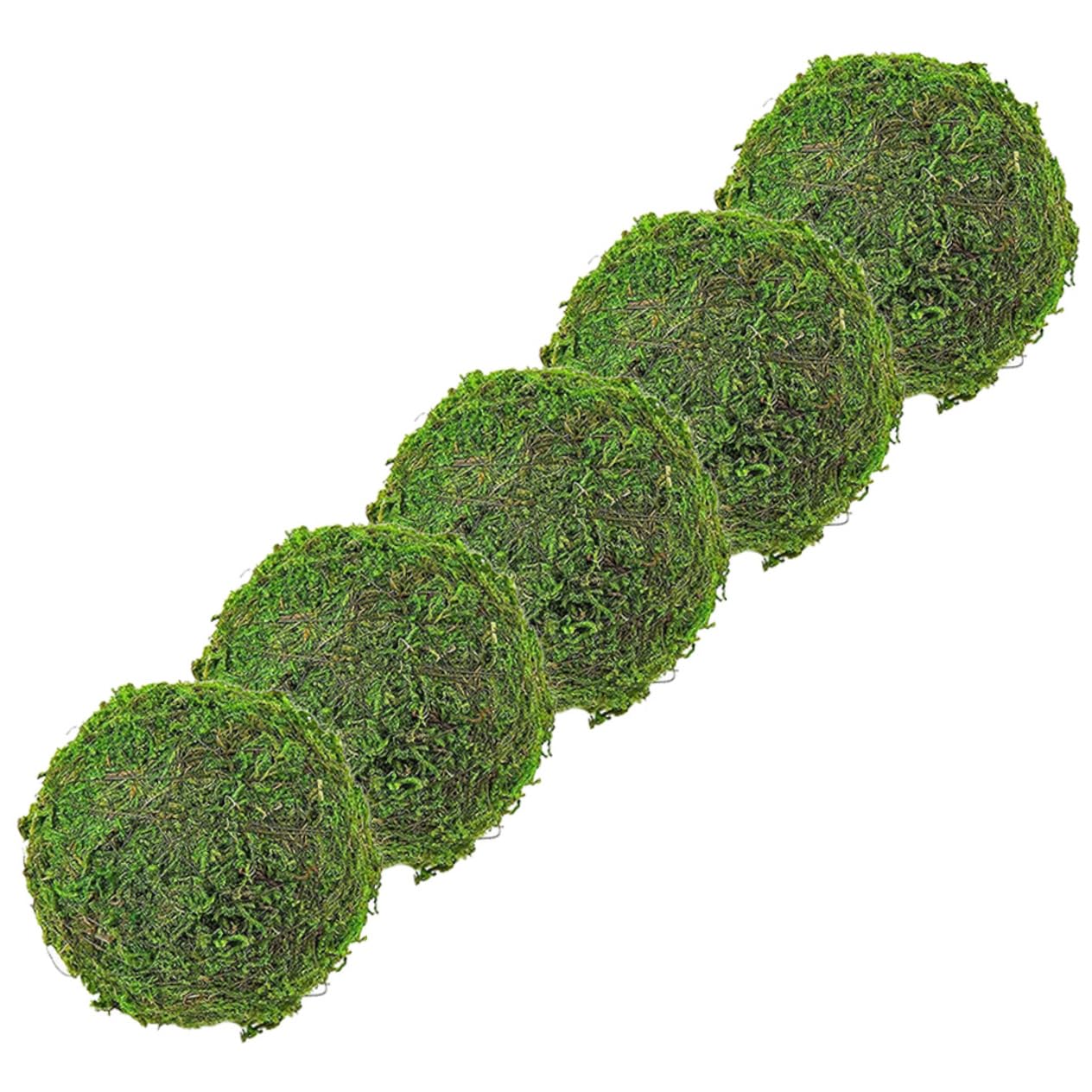 5個 天然苔玉 ボウル 人工的な 球体 ボール 水族館苔玉 人工苔玉 人工の苔玉 シミュレートされた苔玉の..