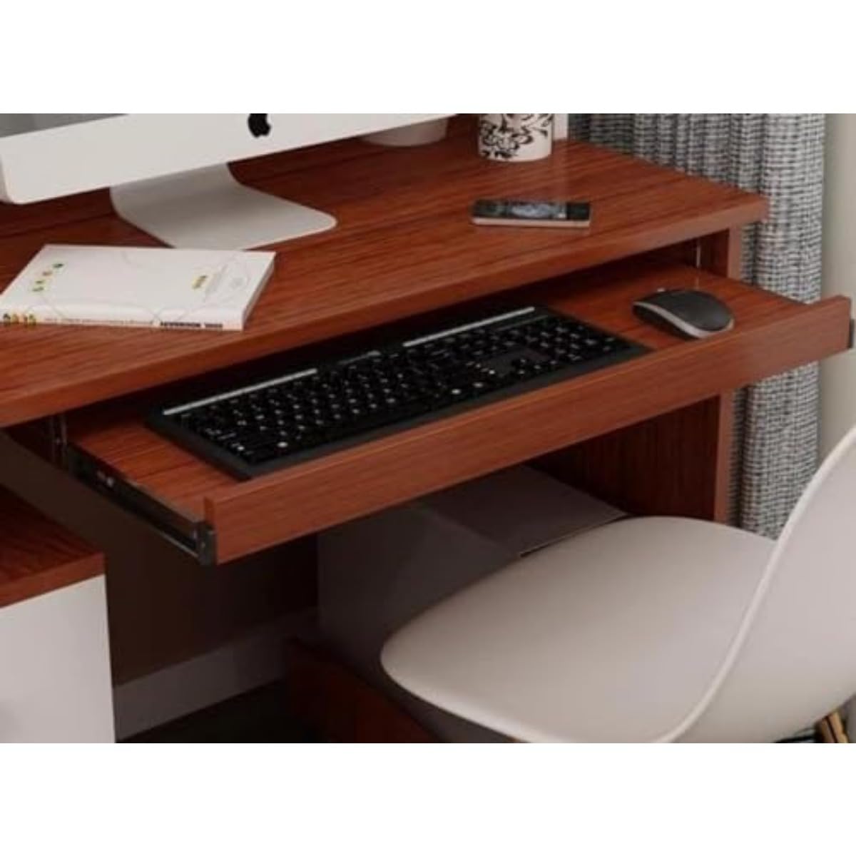 スライド式キーボードトレイ 取り外し可能キーボードトレイ 木製デスクエクステンダー 54/60/7027 エル..