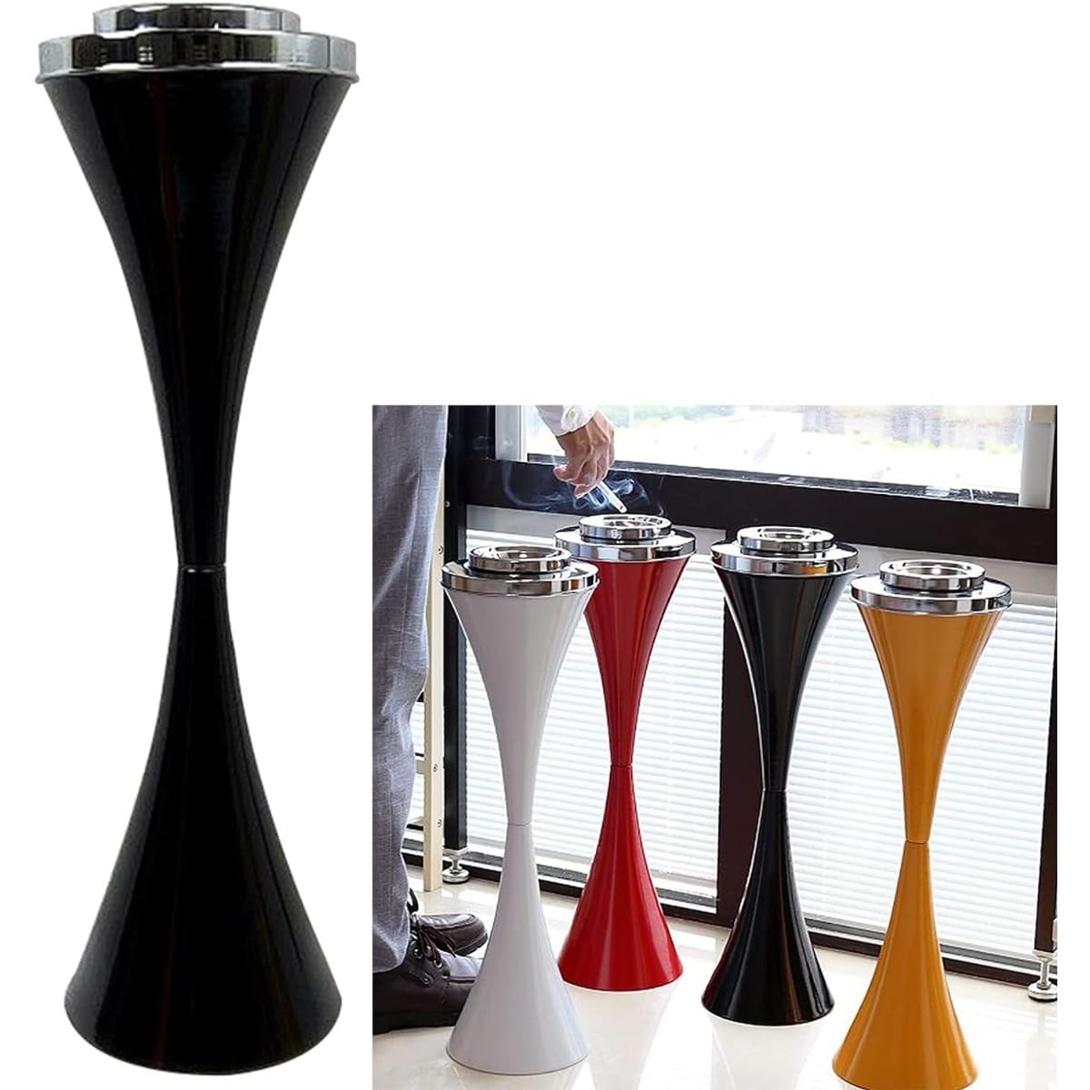 屋内および屋外用のモダンな防風ペデスタル灰皿、屋外フロアスタンド灰皿、クラシックメタル灰皿、お手..