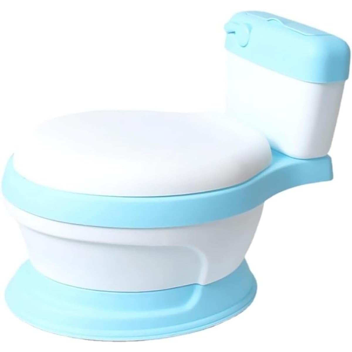 子供用 おまる 洋式 トイレ トレーニング 便座 ベビー キッズ 6ヶ月～6歳 座面クッション 練習 (ブルー)