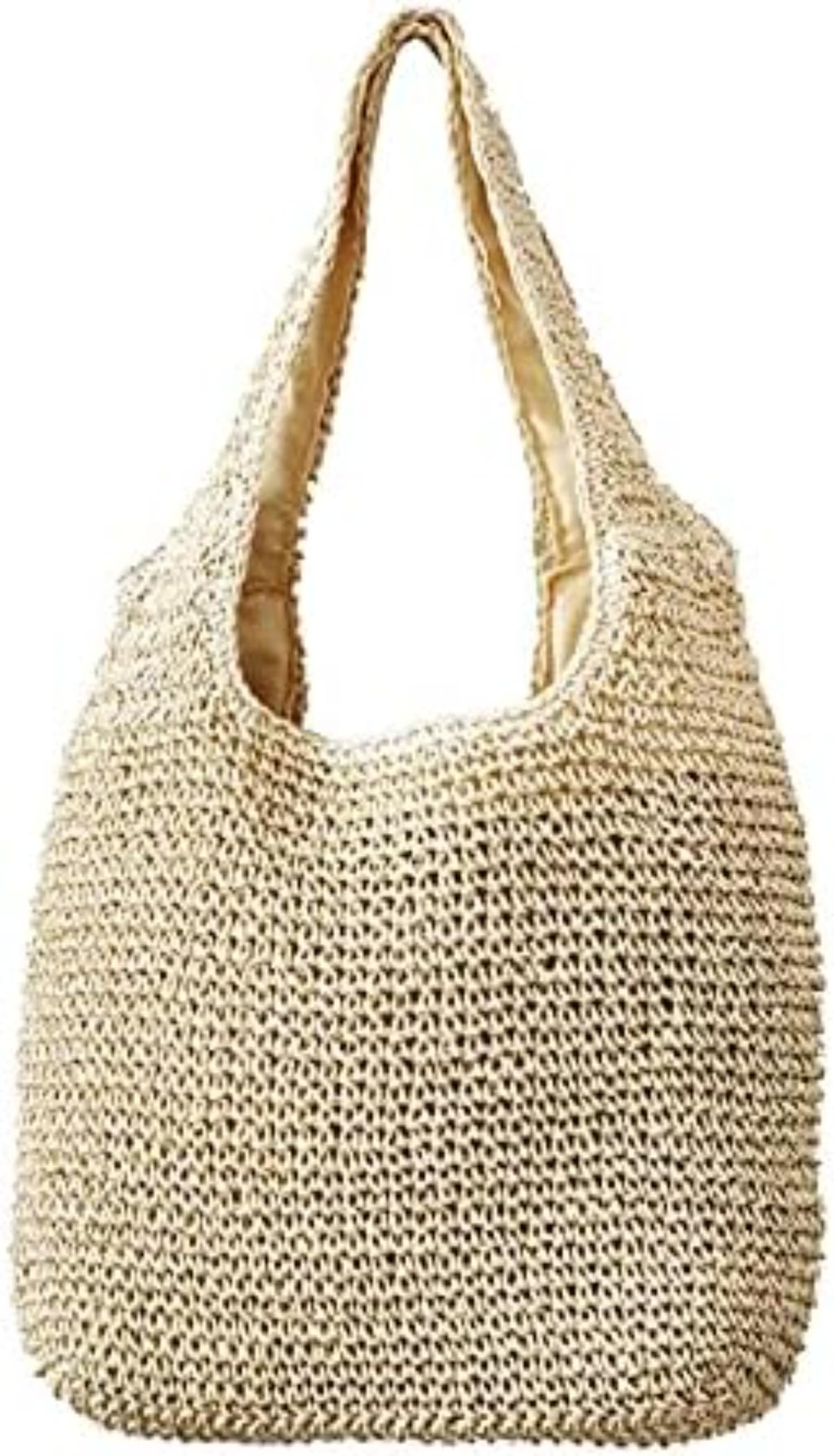 [] 無地シンプルショルダー草編みバッグ日韓編みバッグ日常通勤レジャー休暇女性バッグかごバッグ バッ..